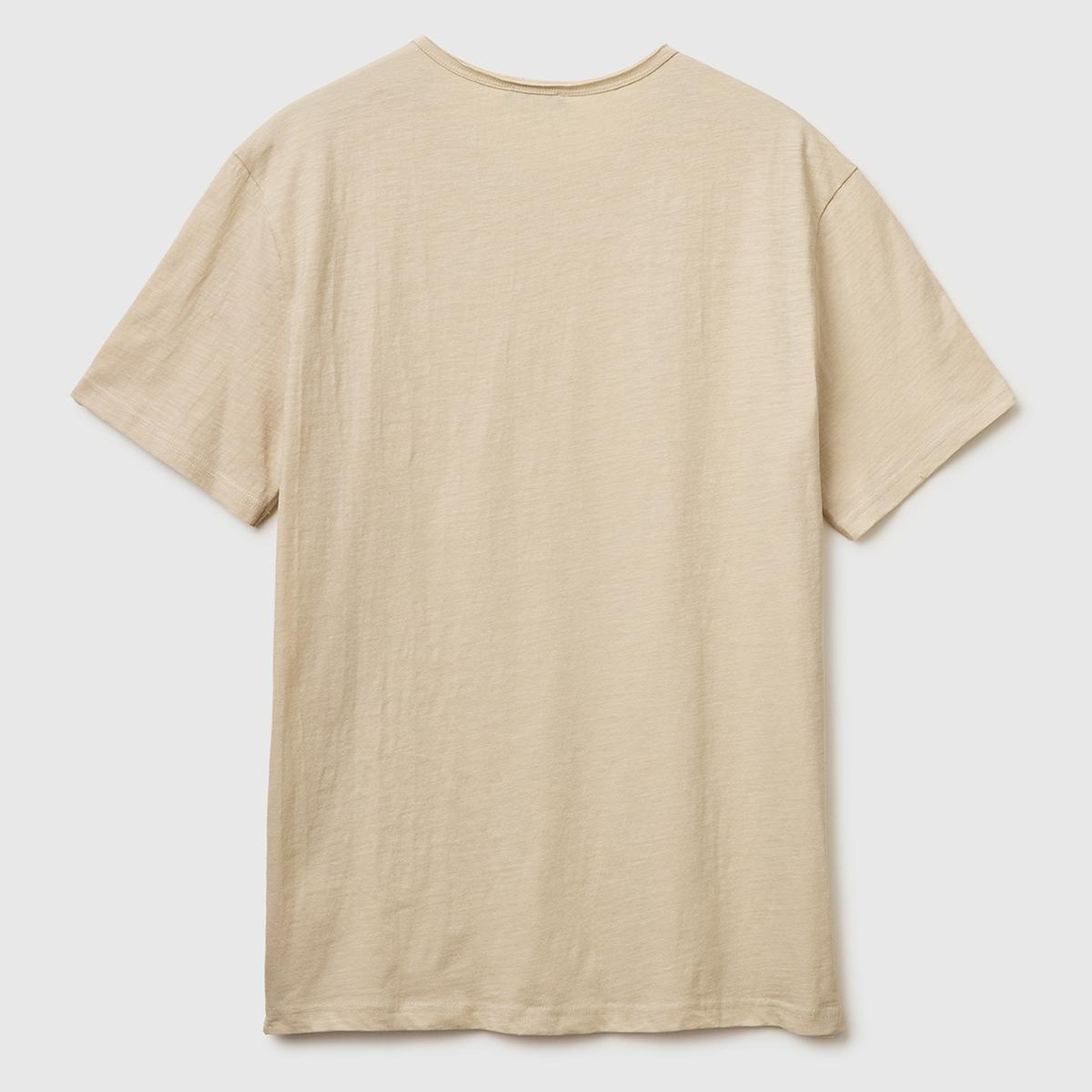 Erkek Taş %100 Pamuk Regular Fit Bisiklet Yaka T-Shirt