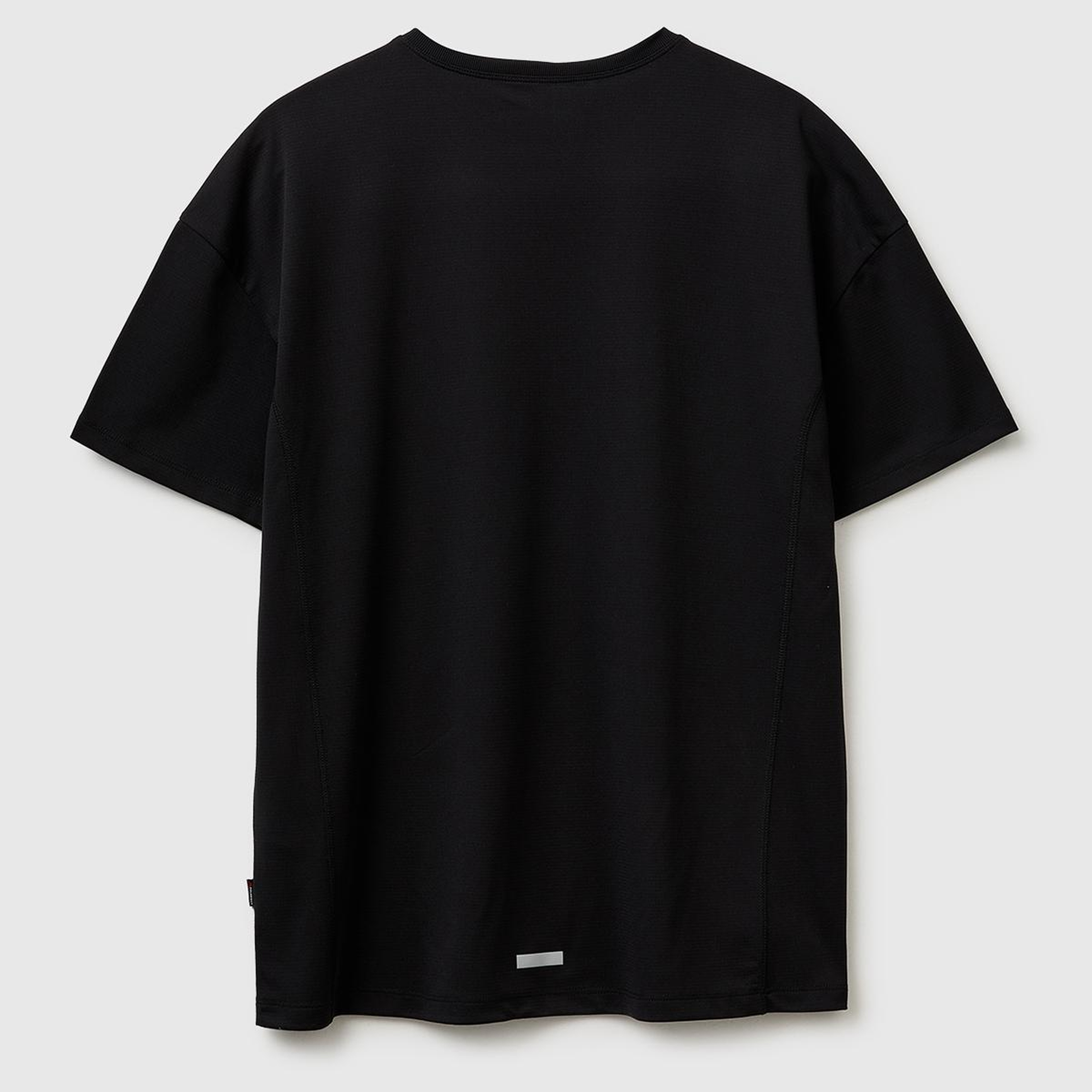Erkek Siyah Reflektif Baskılı Logolu Bisiklet Yaka T-Shirt