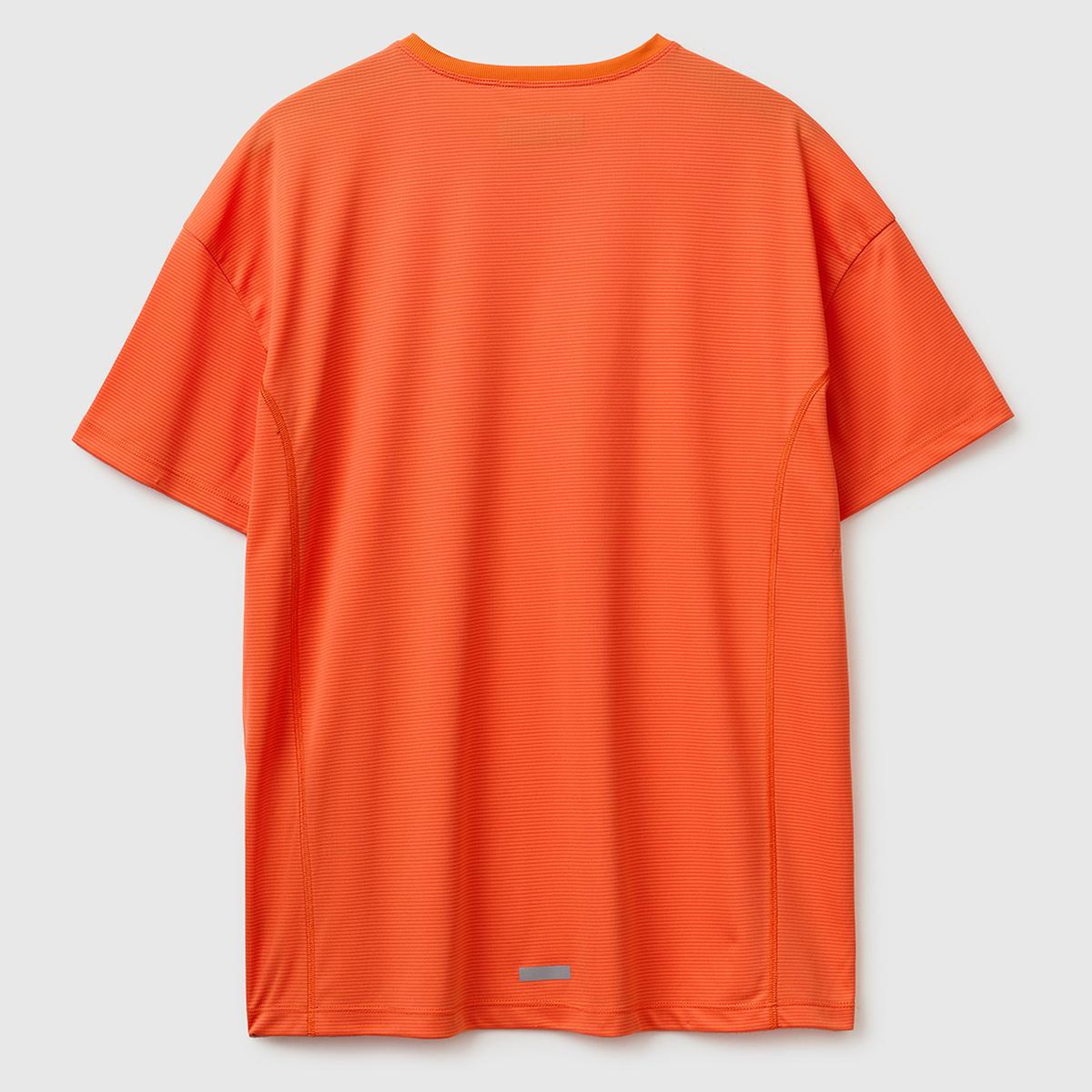 Erkek Turuncu  Reflektif Baskılı Logolu Bisiklet Yaka T-Shirt