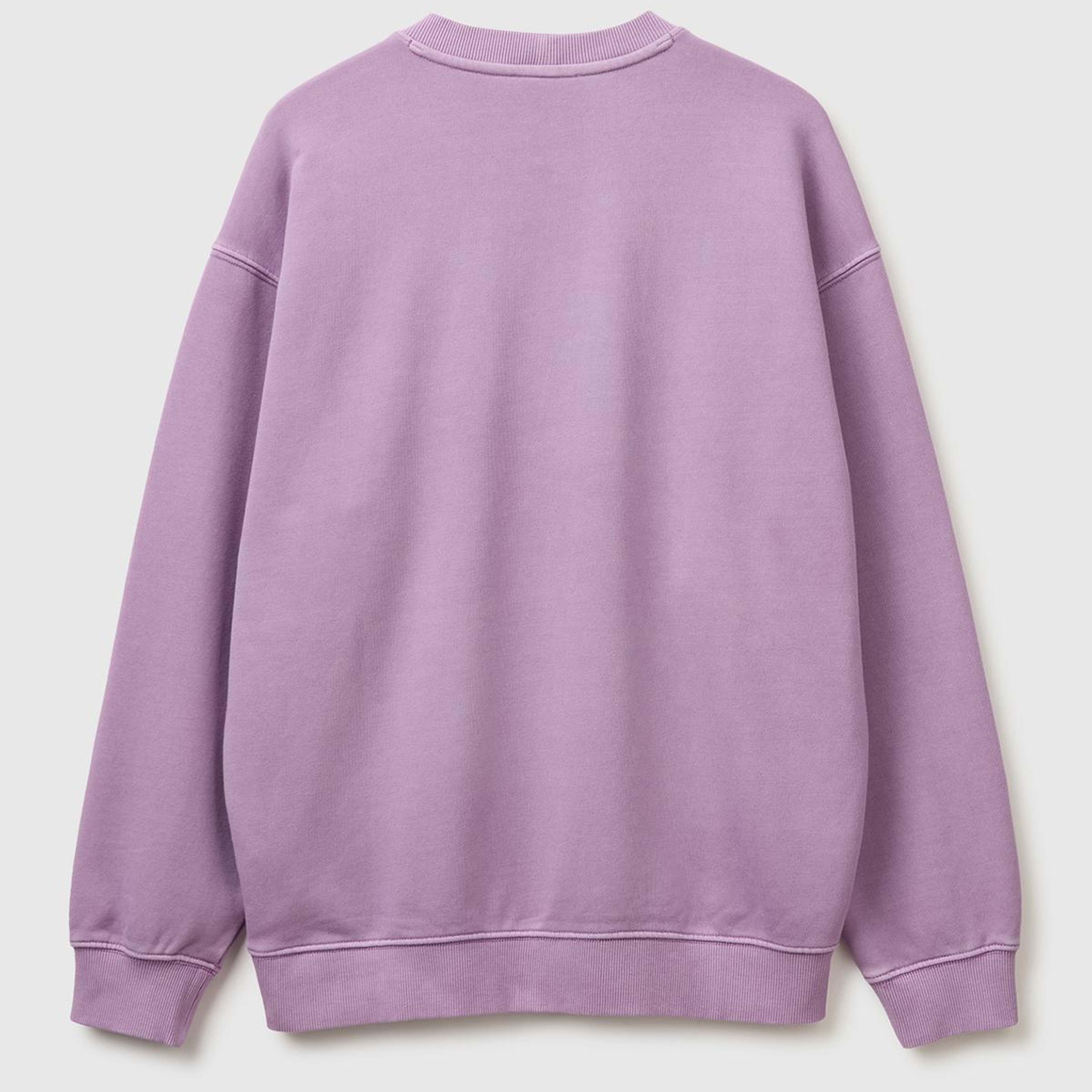 Erkek Mor  Pamuk Karışımlı Logo Detaylı Yuvarlak Yaka Sweatshirt