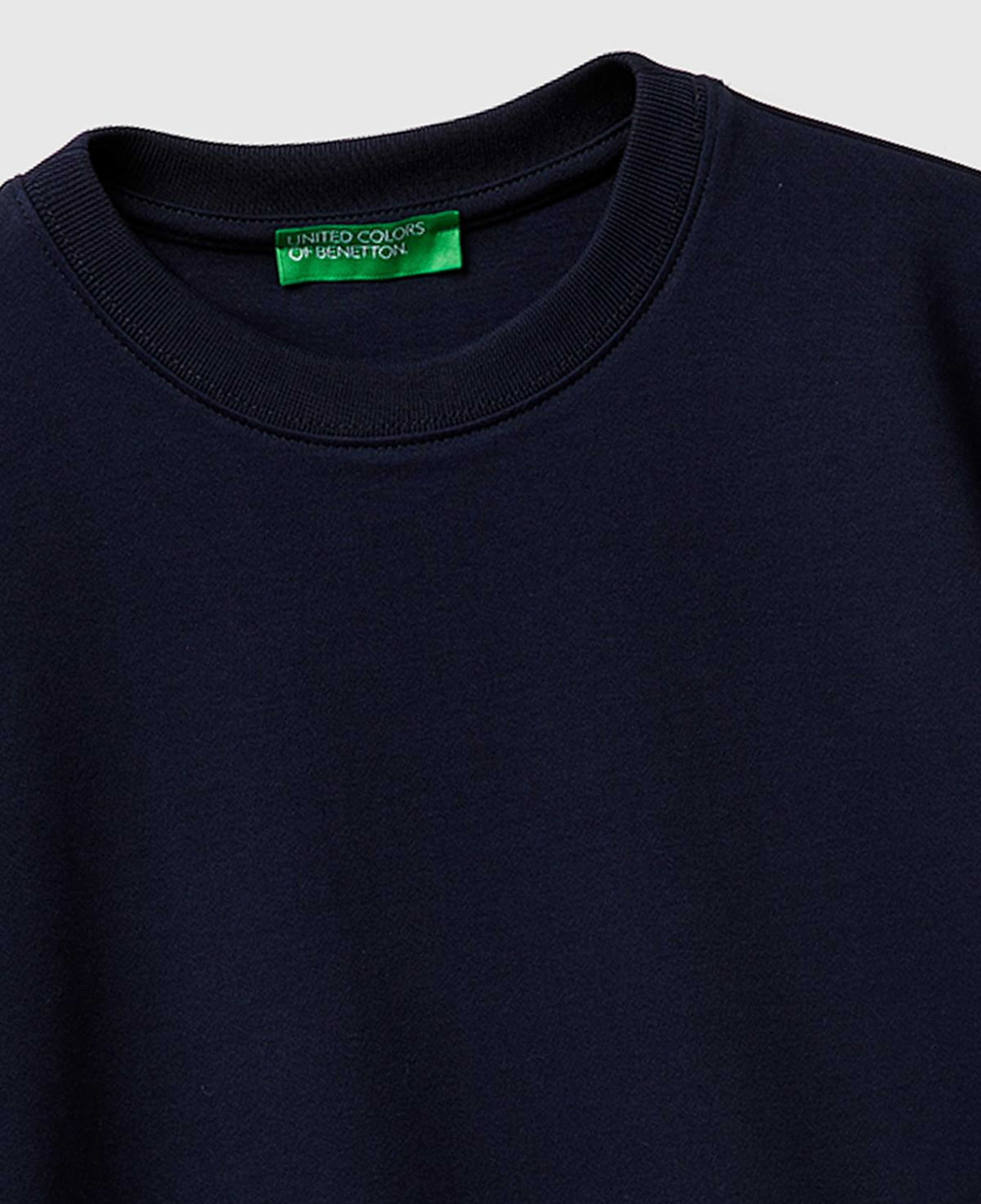 Kadın Lacivert %100 Pamuk Etek Ucu Logo Detaylı Bisiklet Yaka T-Shirt