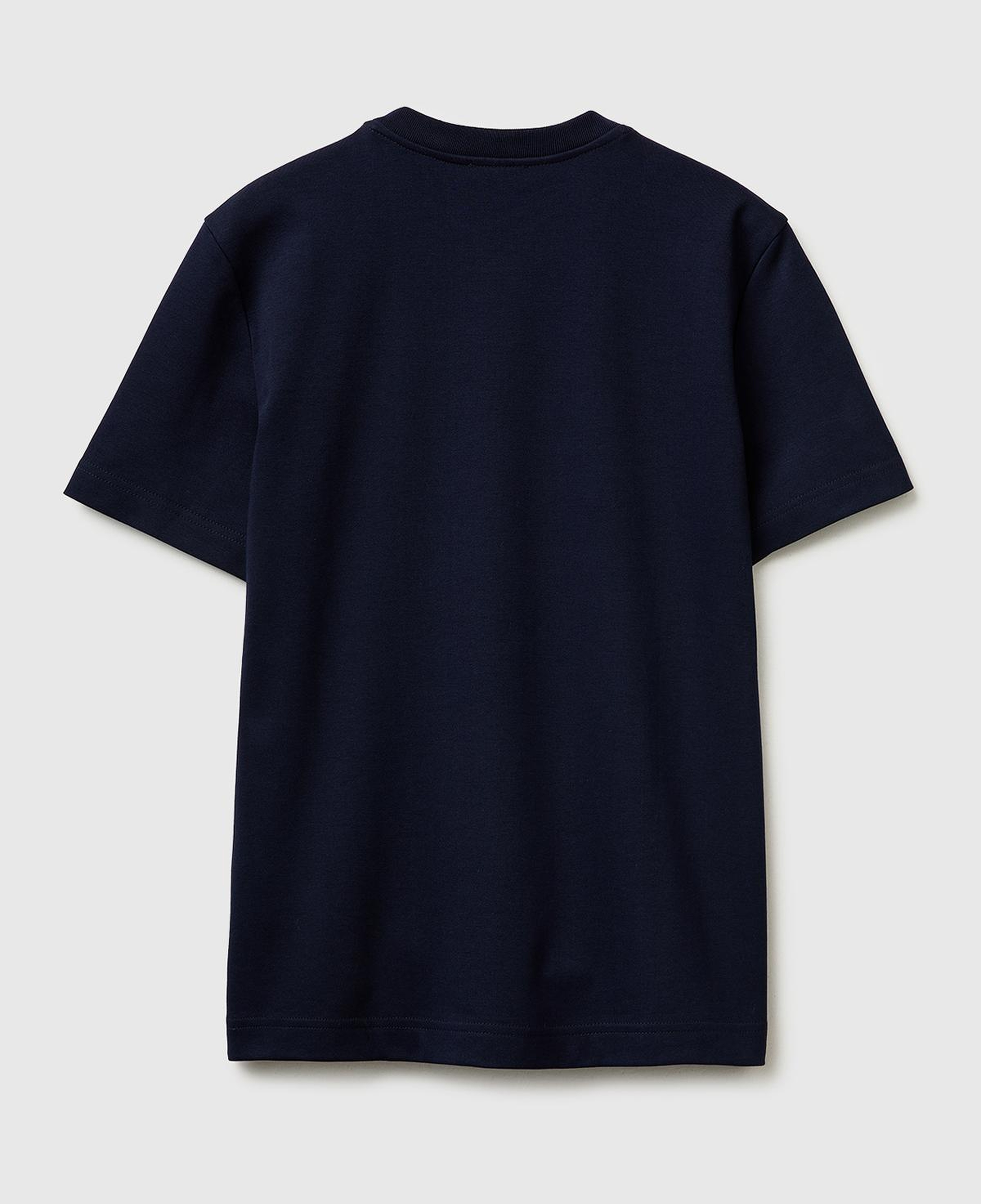 Kadın Lacivert %100 Pamuk Etek Ucu Logo Detaylı Bisiklet Yaka T-Shirt