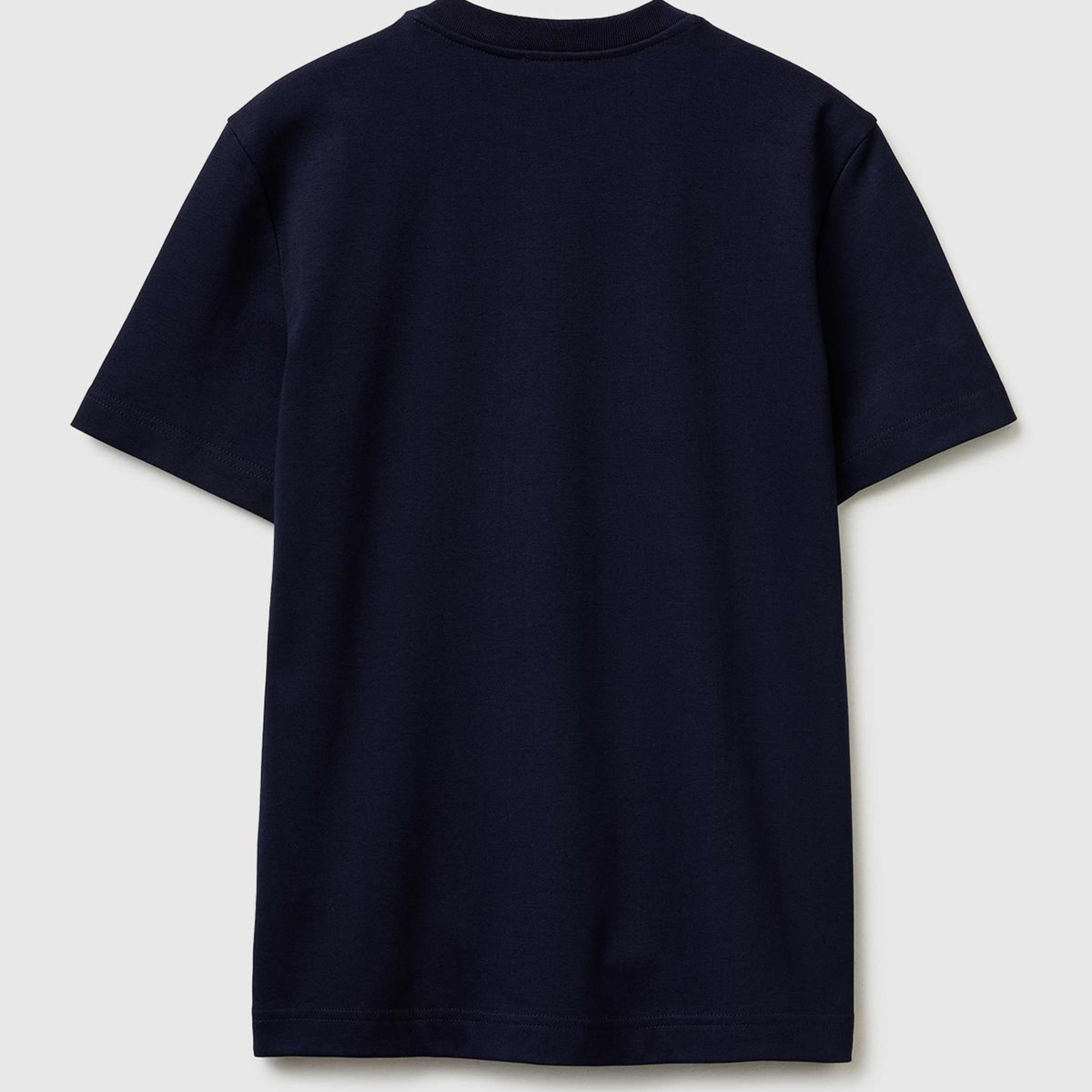 Kadın Lacivert %100 Pamuk Etek Ucu Logo Detaylı Bisiklet Yaka T-Shirt