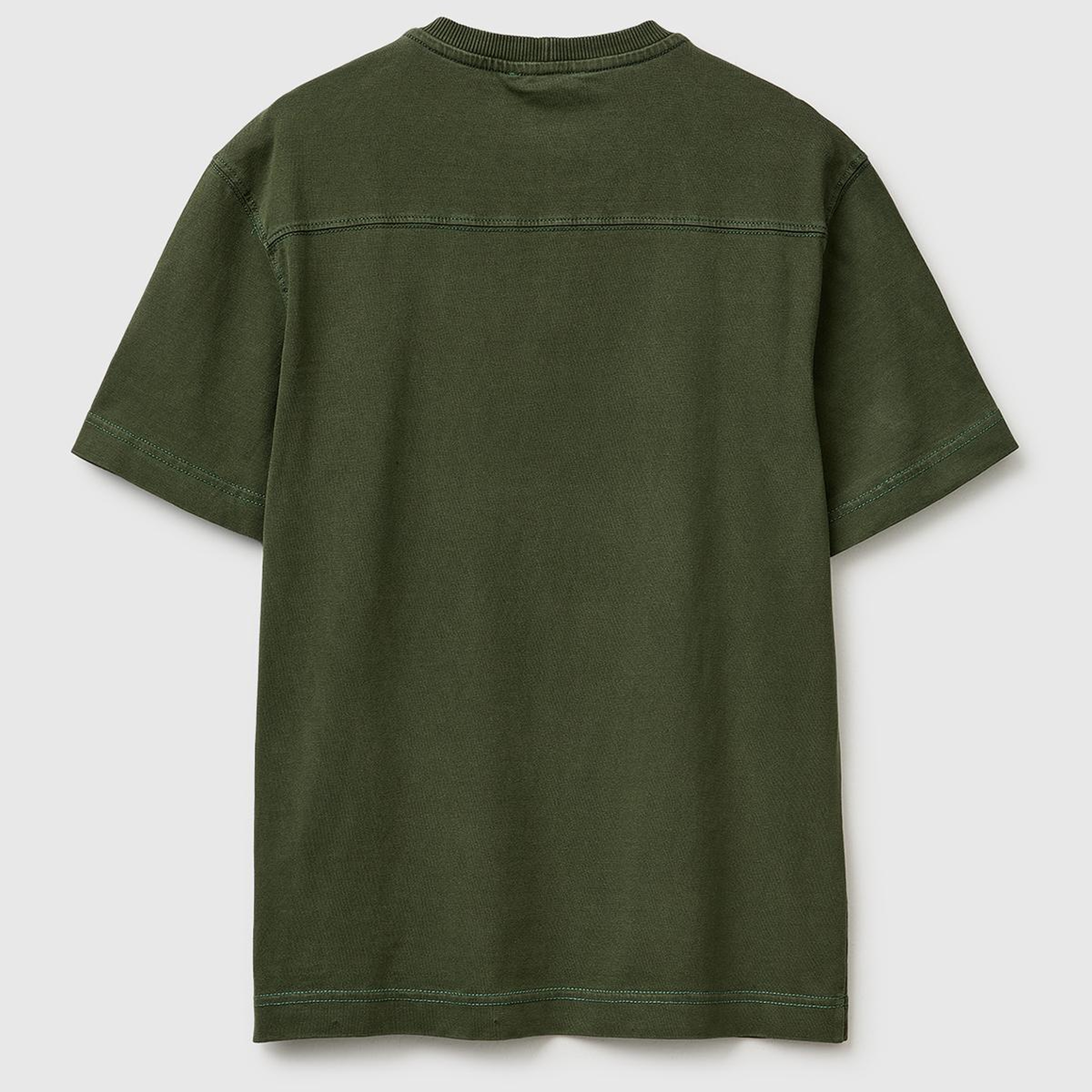 Erkek Yeşil %100 Pamuk Logo Baskılı Relax Fit T-Shirt