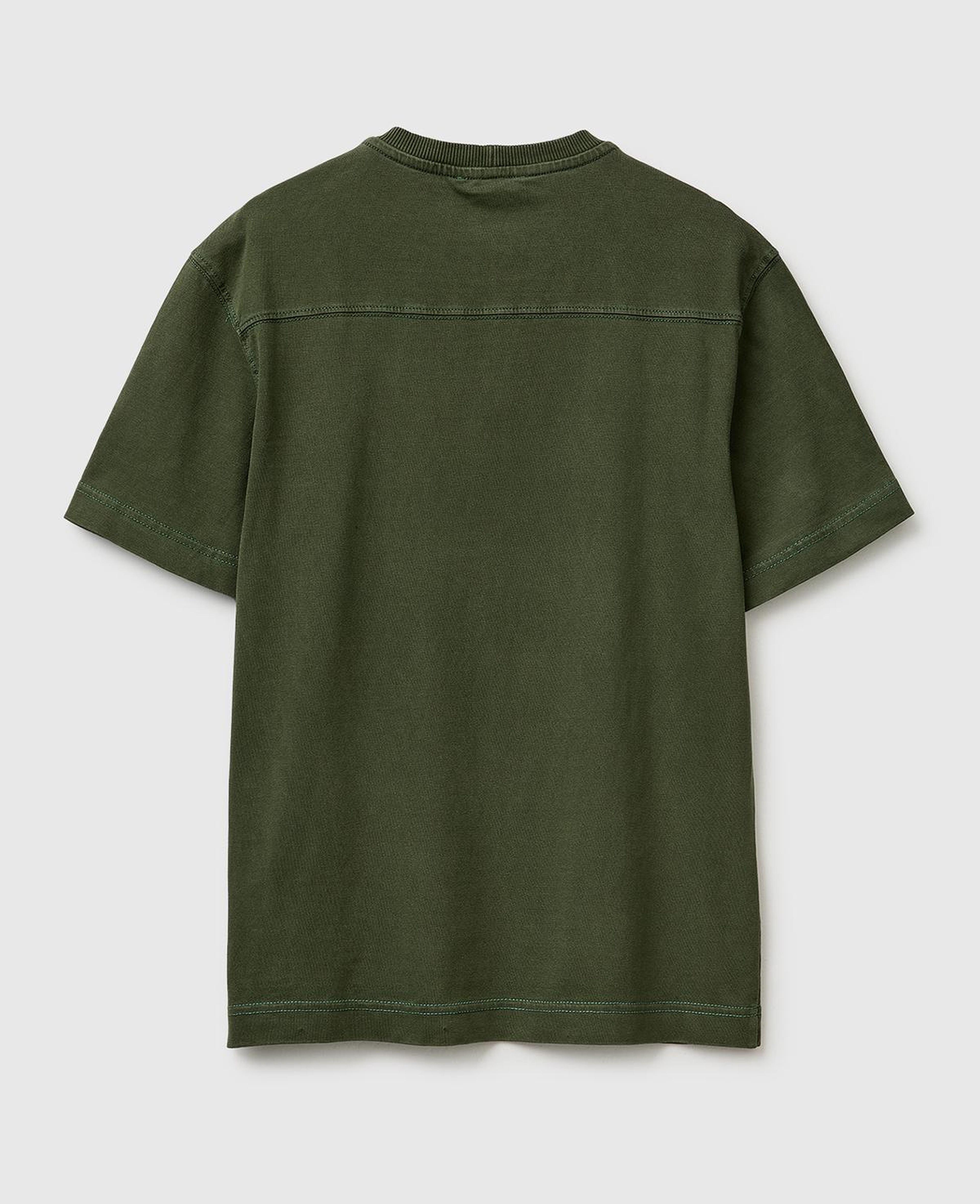 Erkek Yeşil %100 Pamuk Logo Baskılı Relax Fit T-Shirt