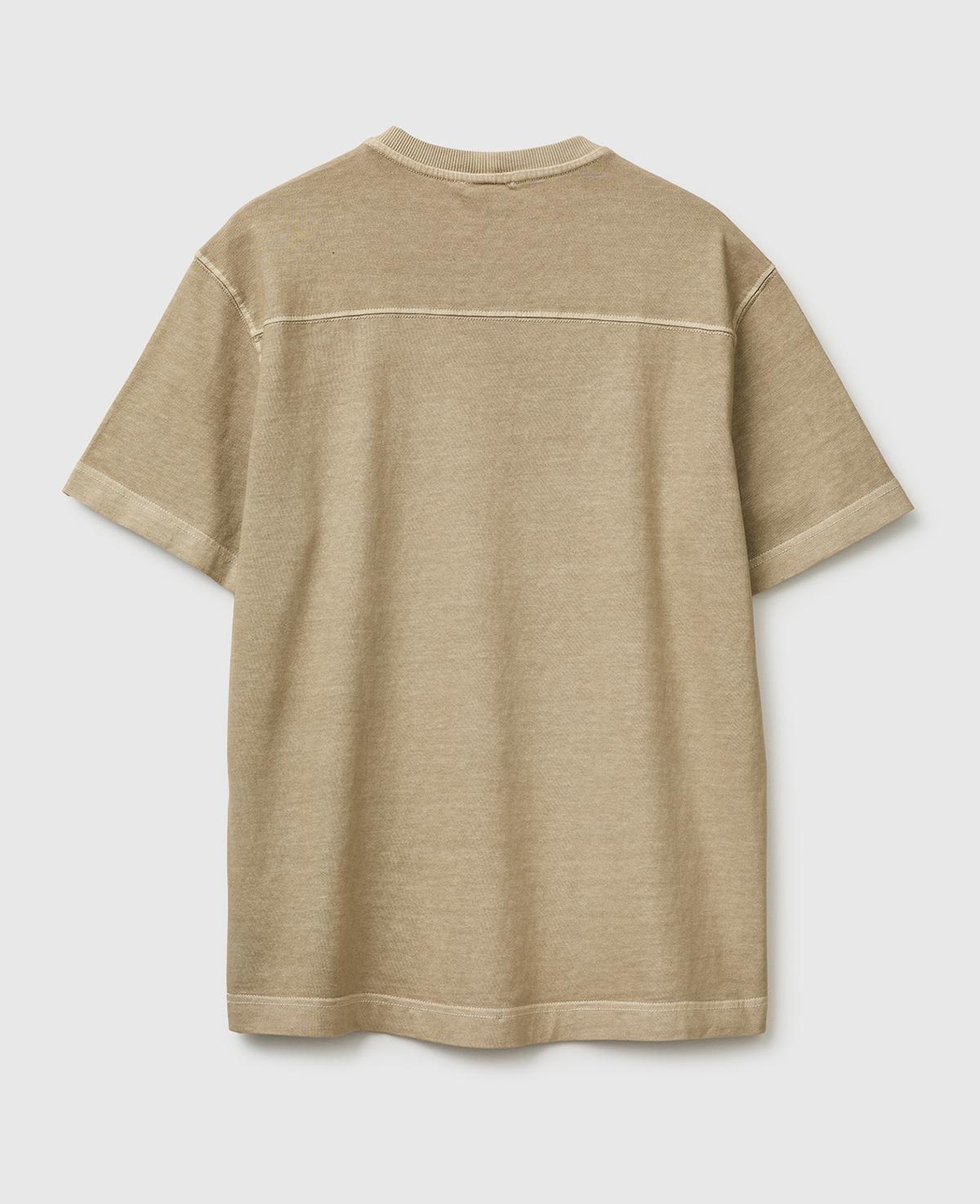 Erkek Krem %100 Pamuk Logo Baskılı Relax Fit T-Shirt