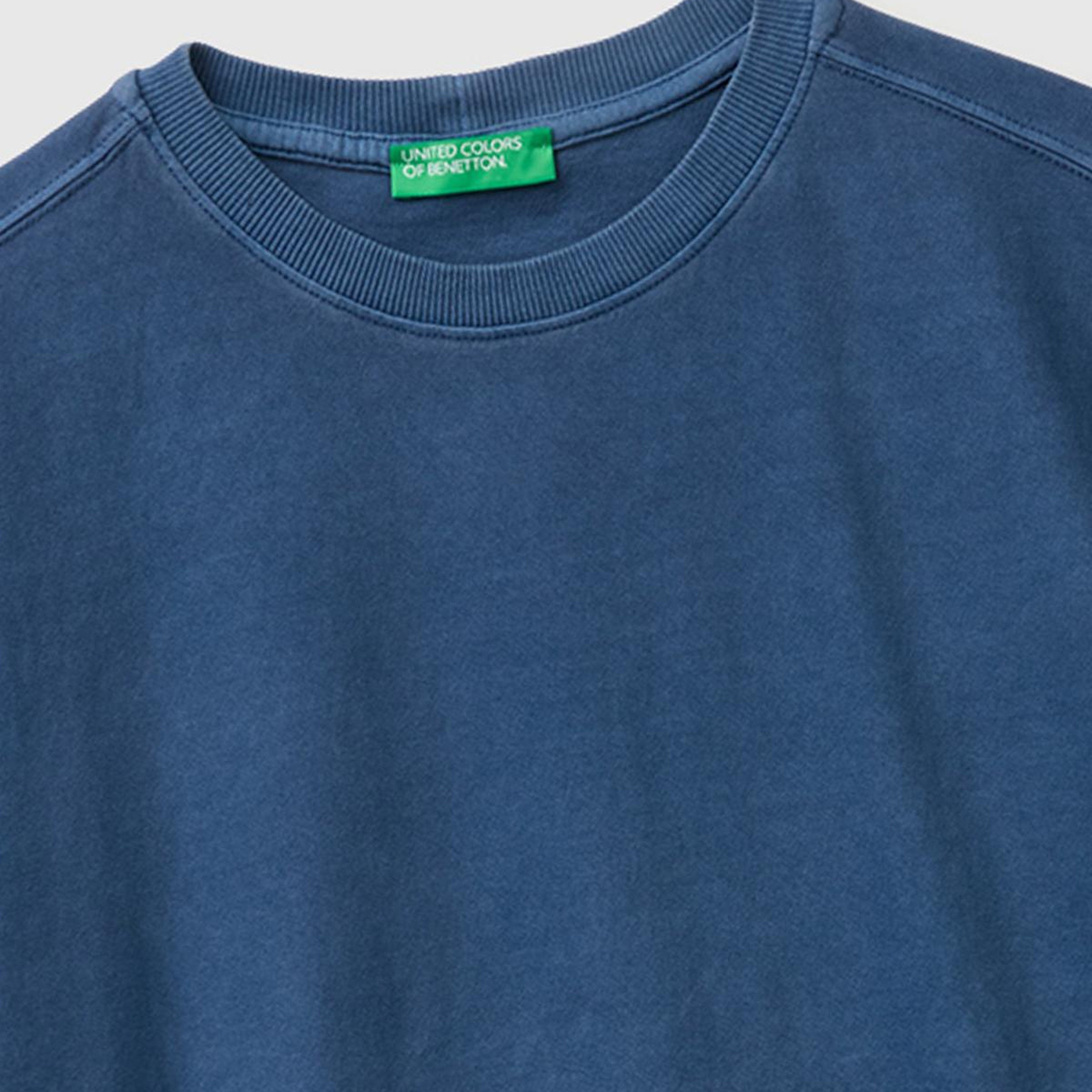 Erkek Mavi %100 Pamuk Logo Baskılı Relax Fit T-Shirt