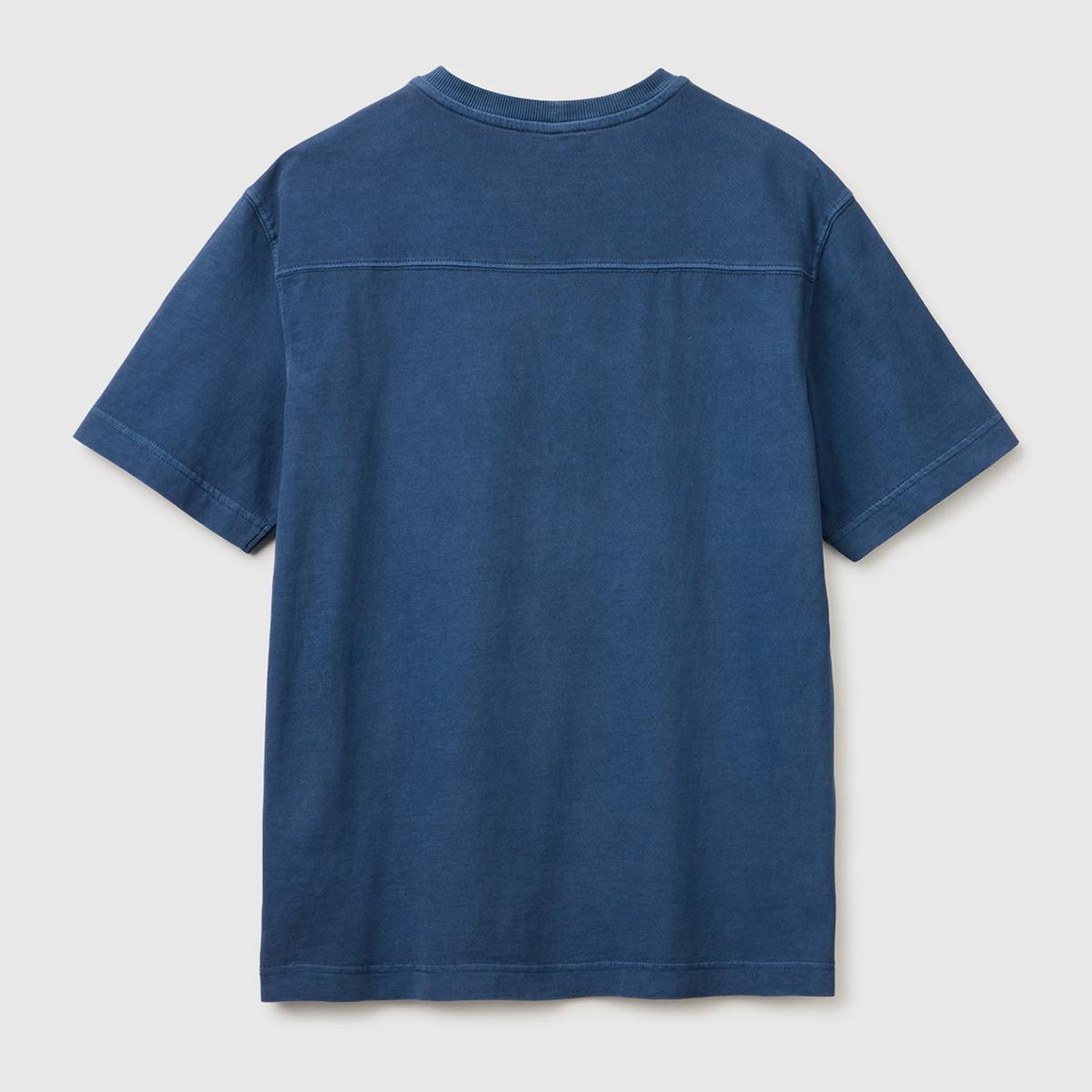 Erkek Mavi %100 Pamuk Logo Baskılı Relax Fit T-Shirt