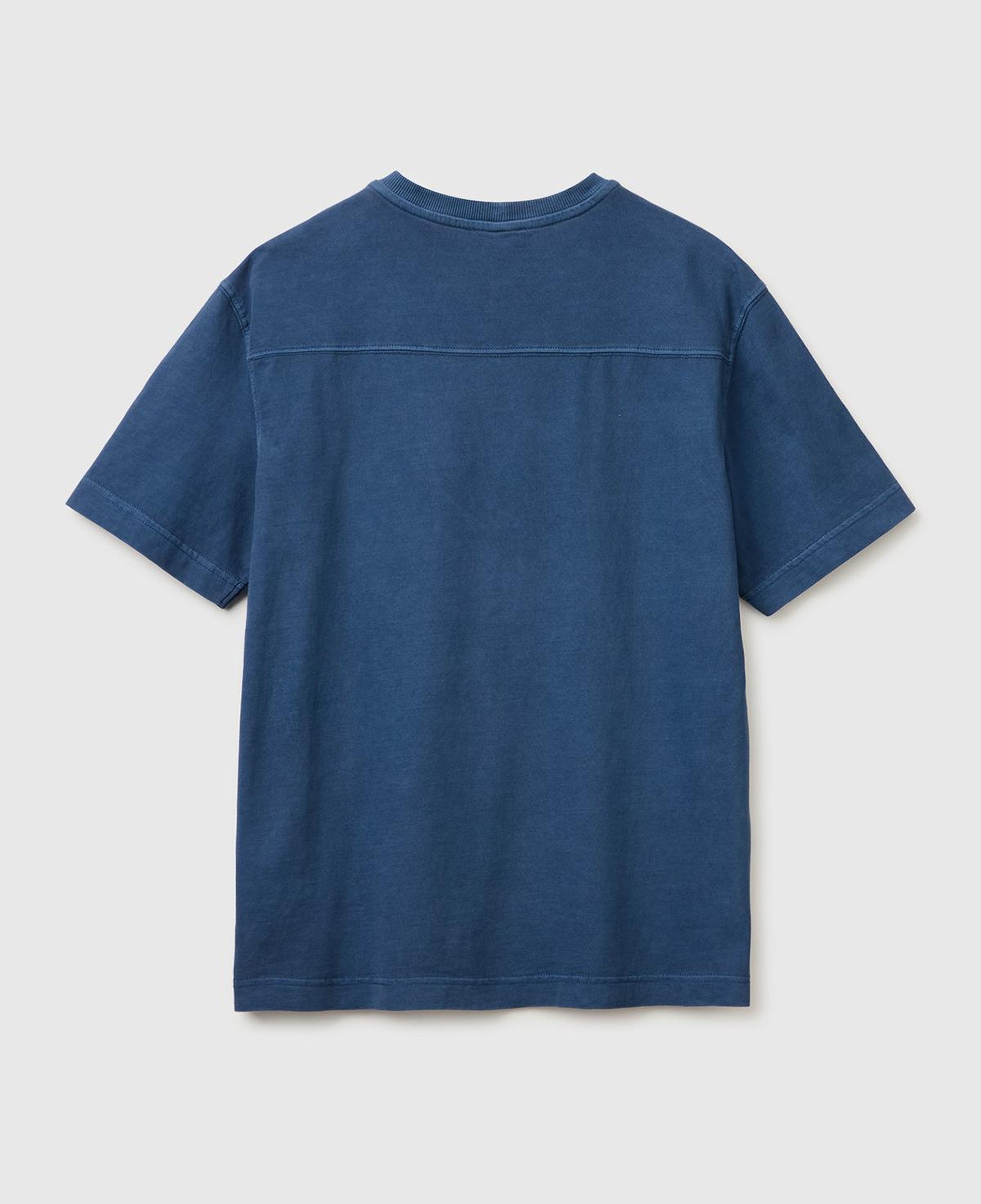 Erkek Mavi %100 Pamuk Logo Baskılı Relax Fit T-Shirt