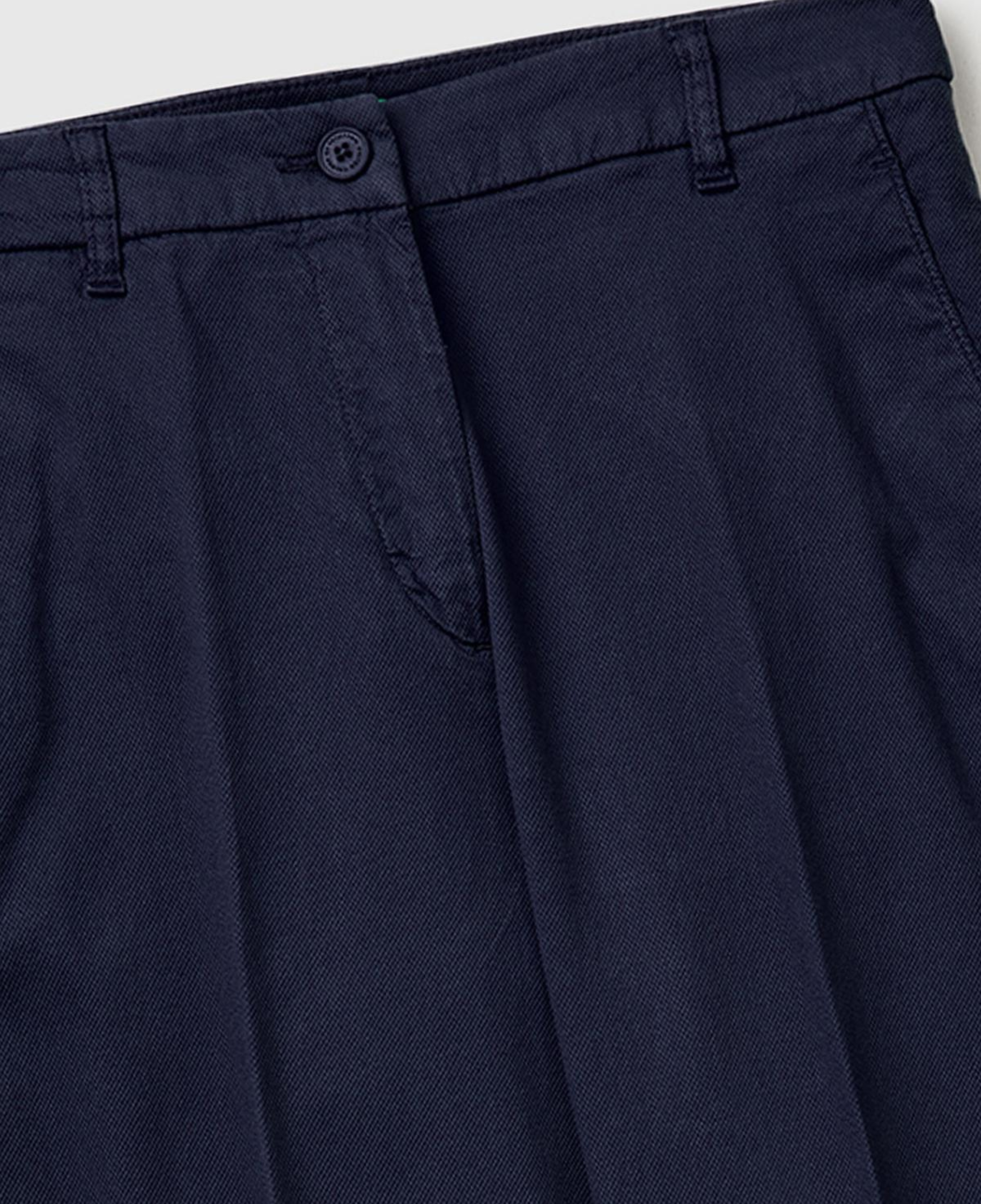 Kadın Lacivert Pamuk Karışımlı Slim Fit Chino Kumaş Pantolon