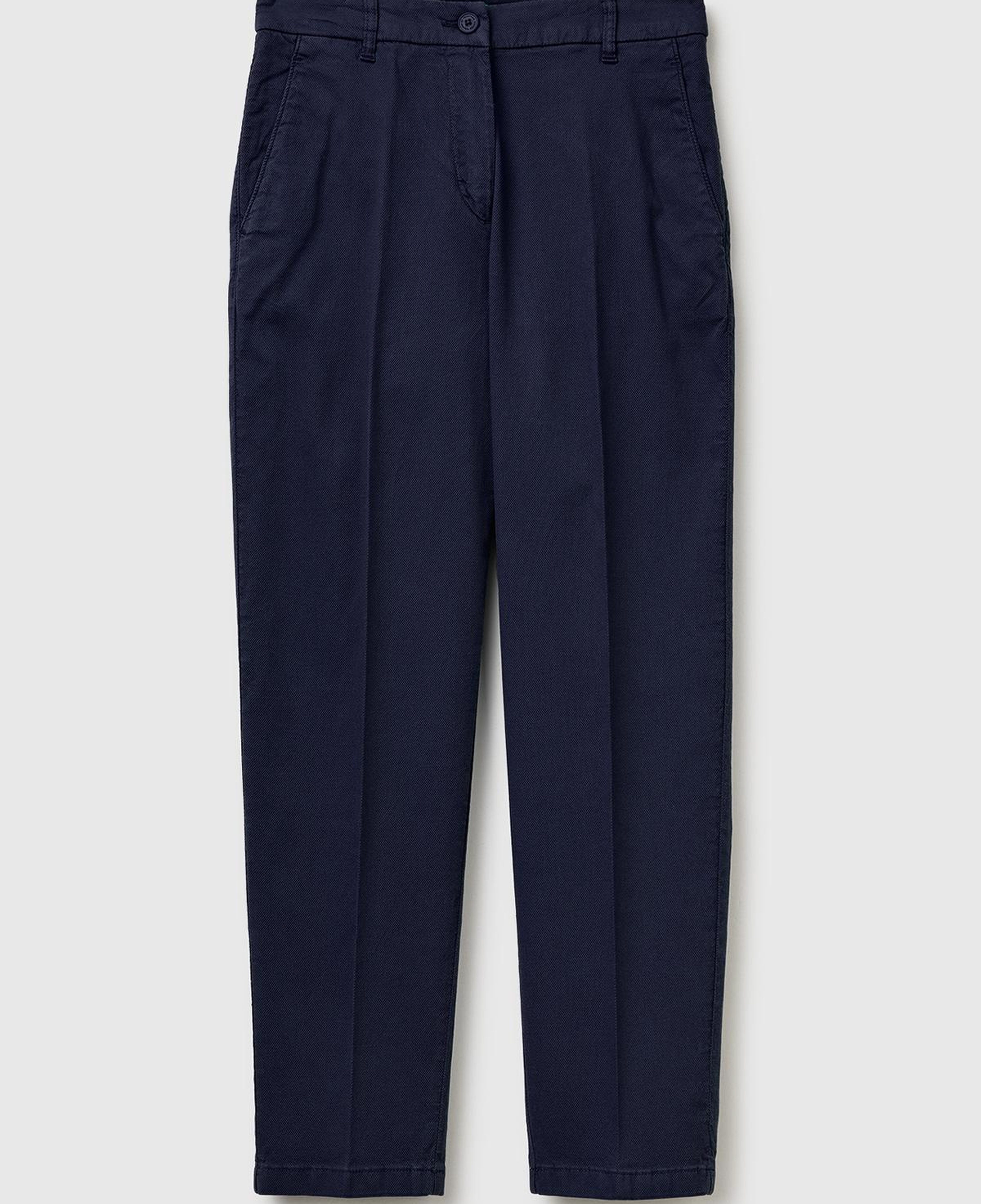 Kadın Lacivert Pamuk Karışımlı Slim Fit Chino Kumaş Pantolon