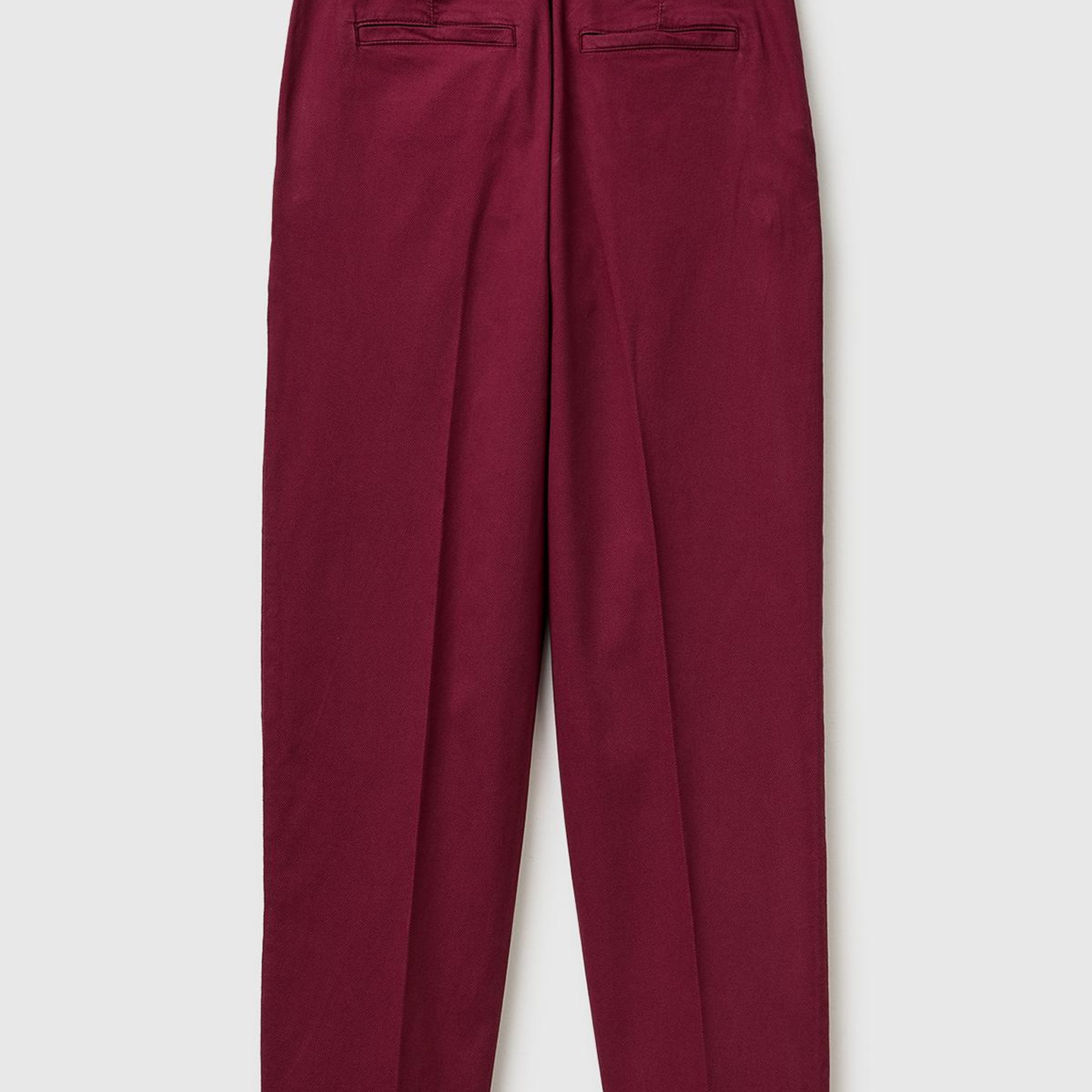 Kadın Bordo Pamuk Karışımlı Slim Fit Chino Kumaş Pantolon
