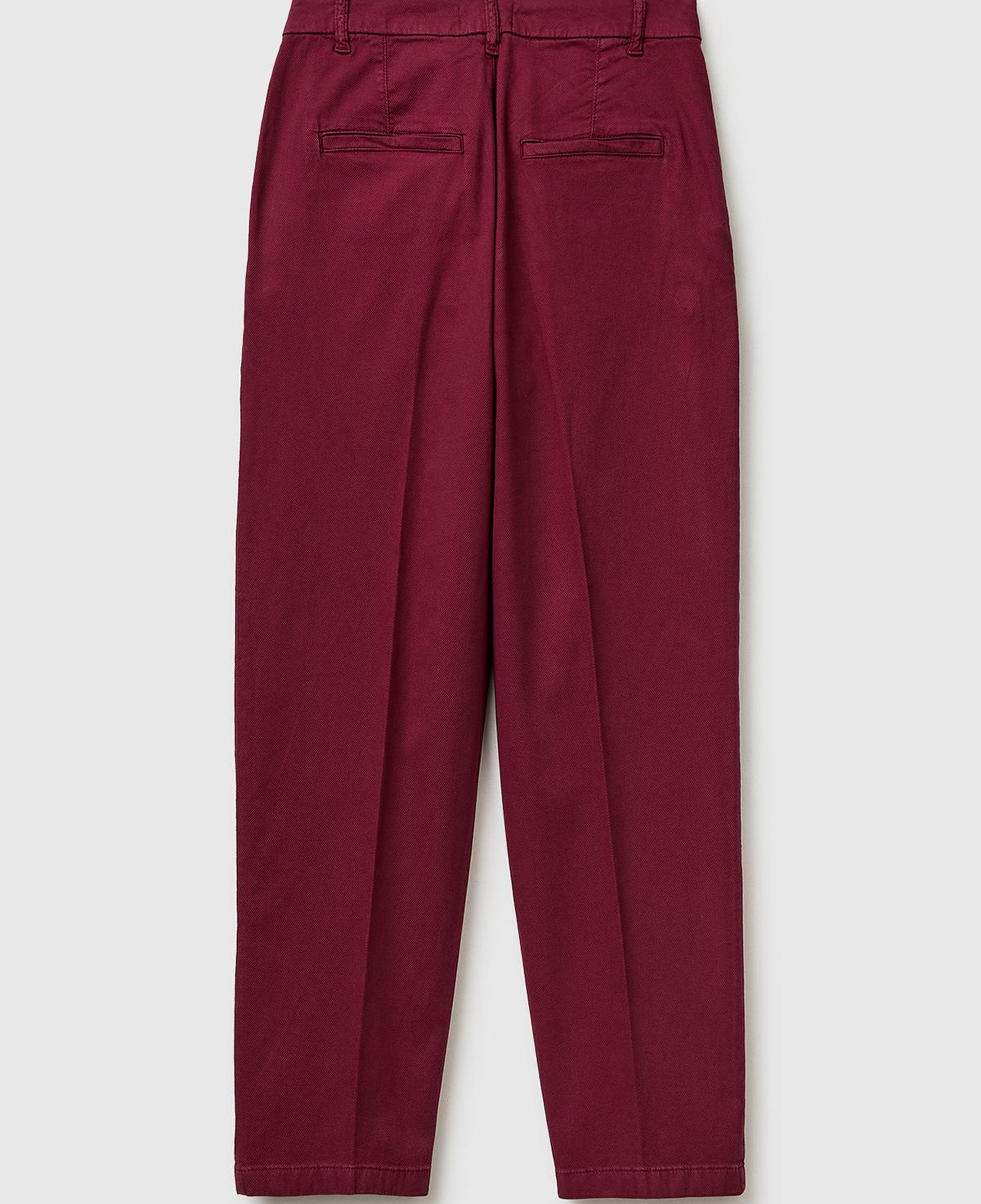 Kadın Bordo Pamuk Karışımlı Slim Fit Chino Kumaş Pantolon