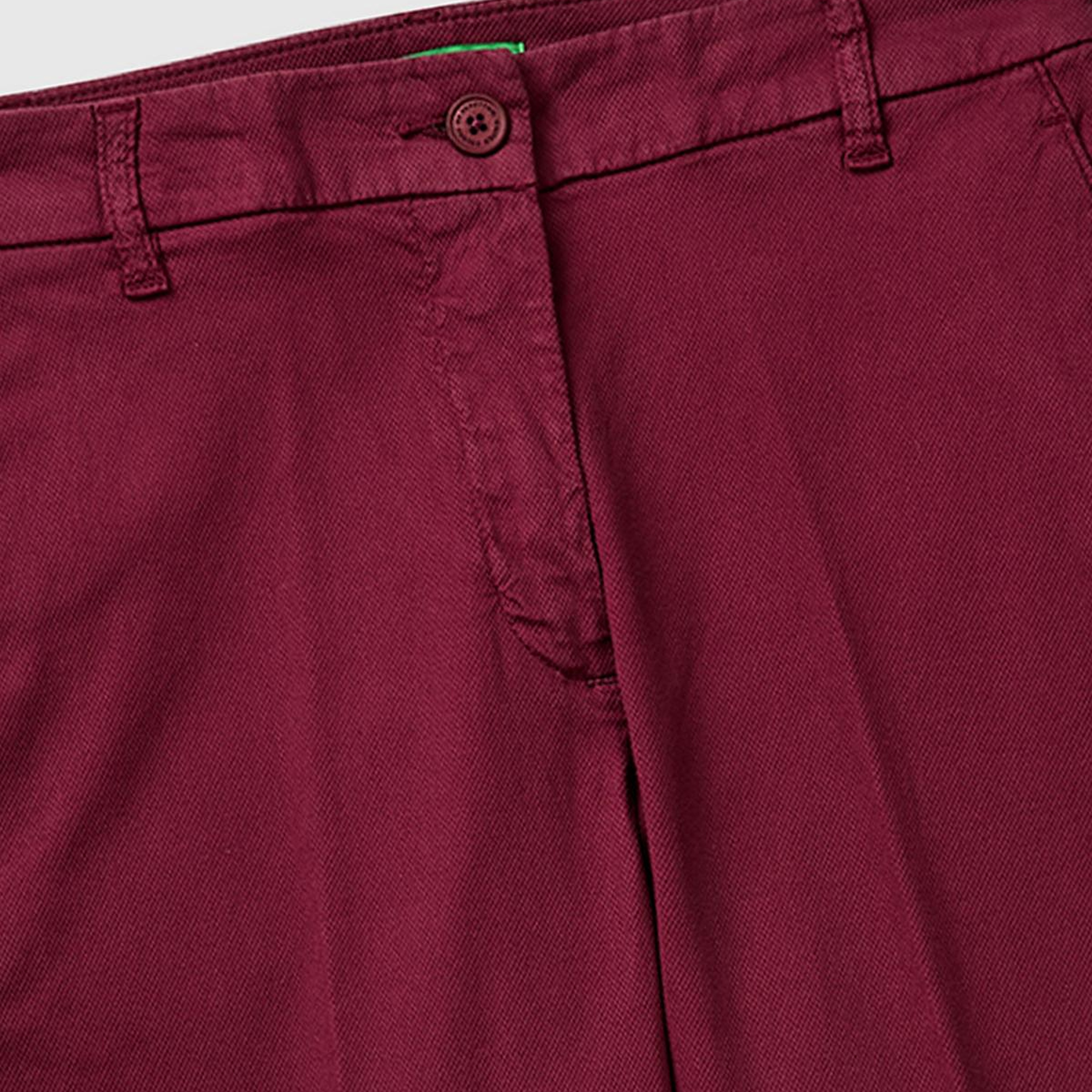 Kadın Bordo Pamuk Karışımlı Slim Fit Chino Kumaş Pantolon
