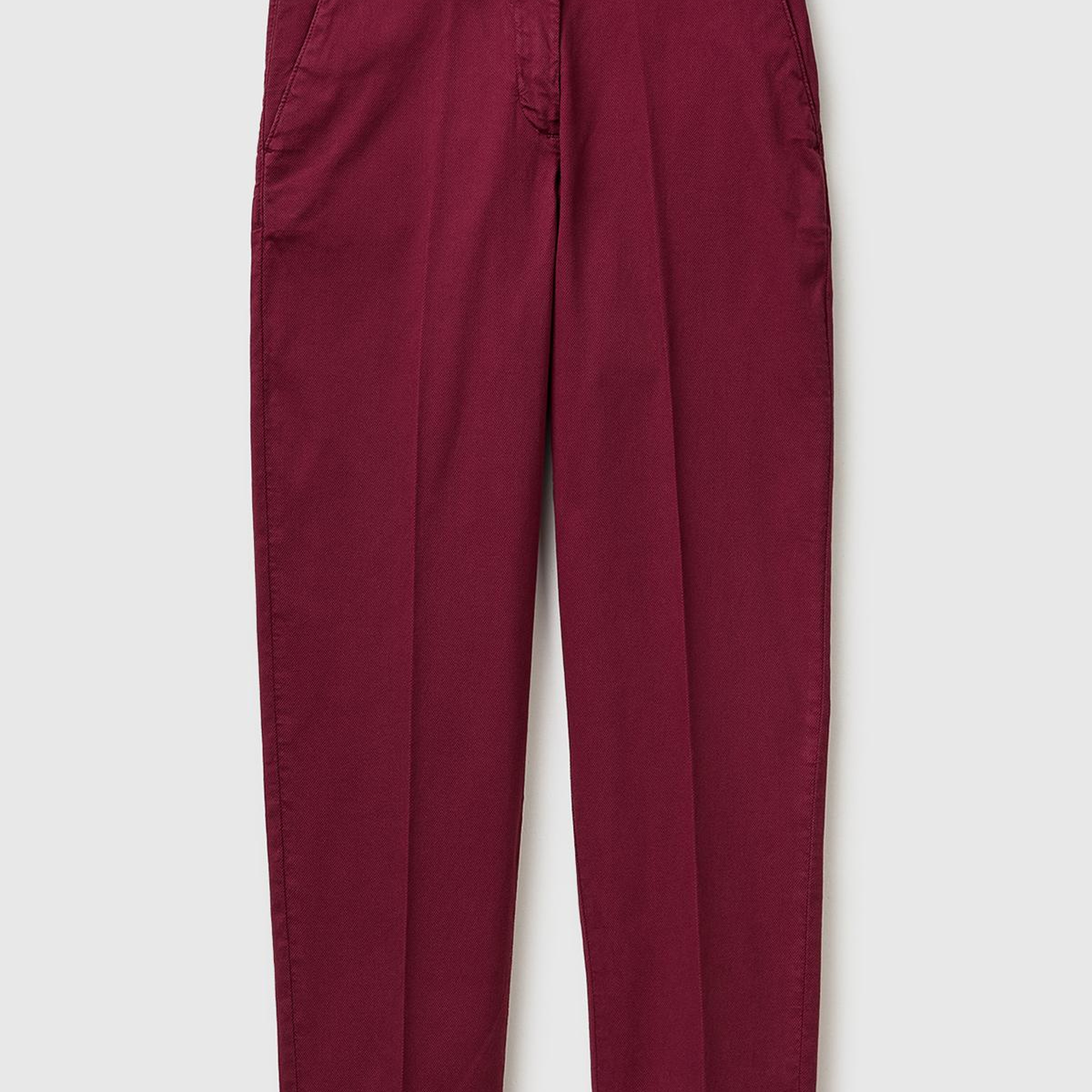 Kadın Bordo Pamuk Karışımlı Slim Fit Chino Kumaş Pantolon