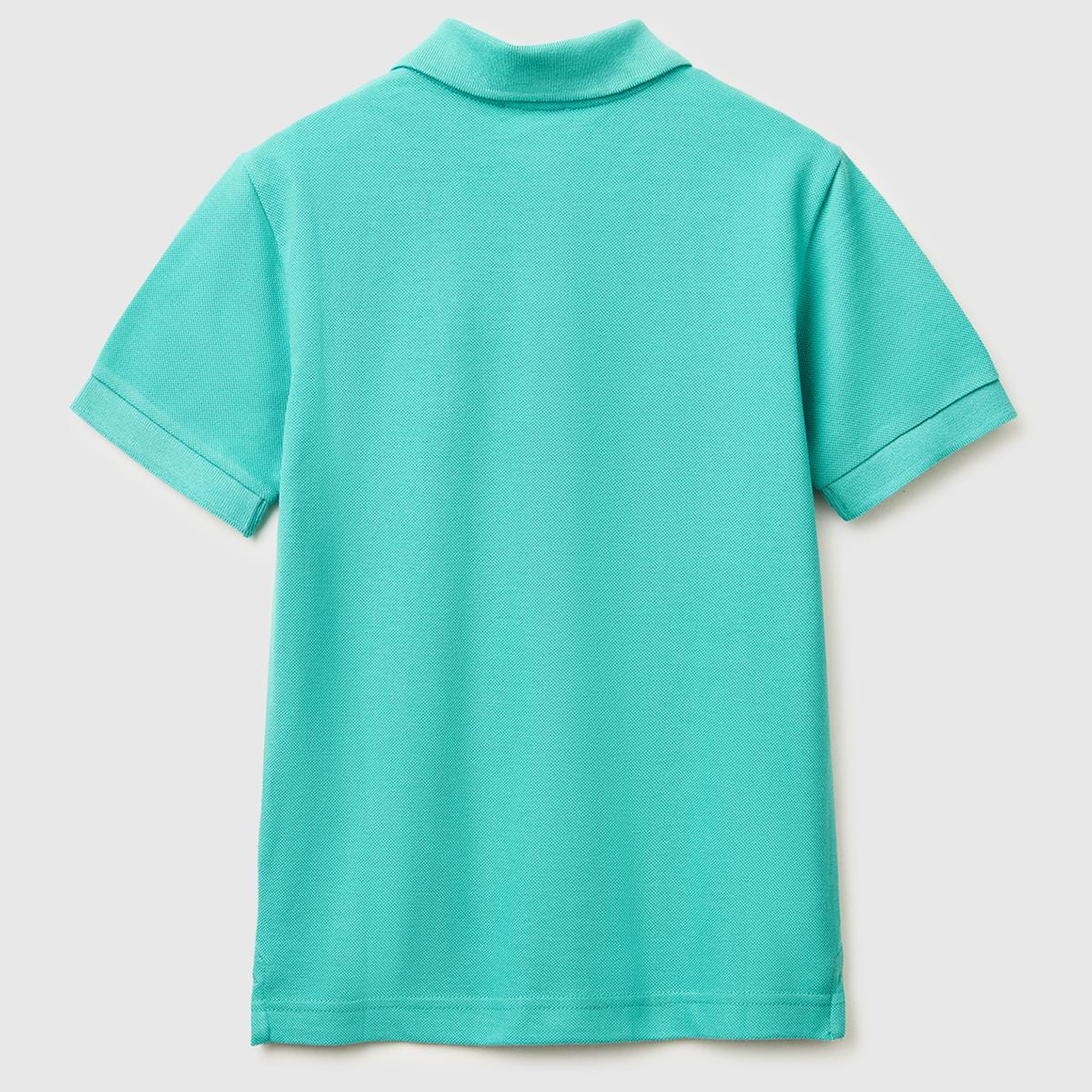 Erkek Çocuk Mavi-yeşil Logolu Pike Polo T-Shirt