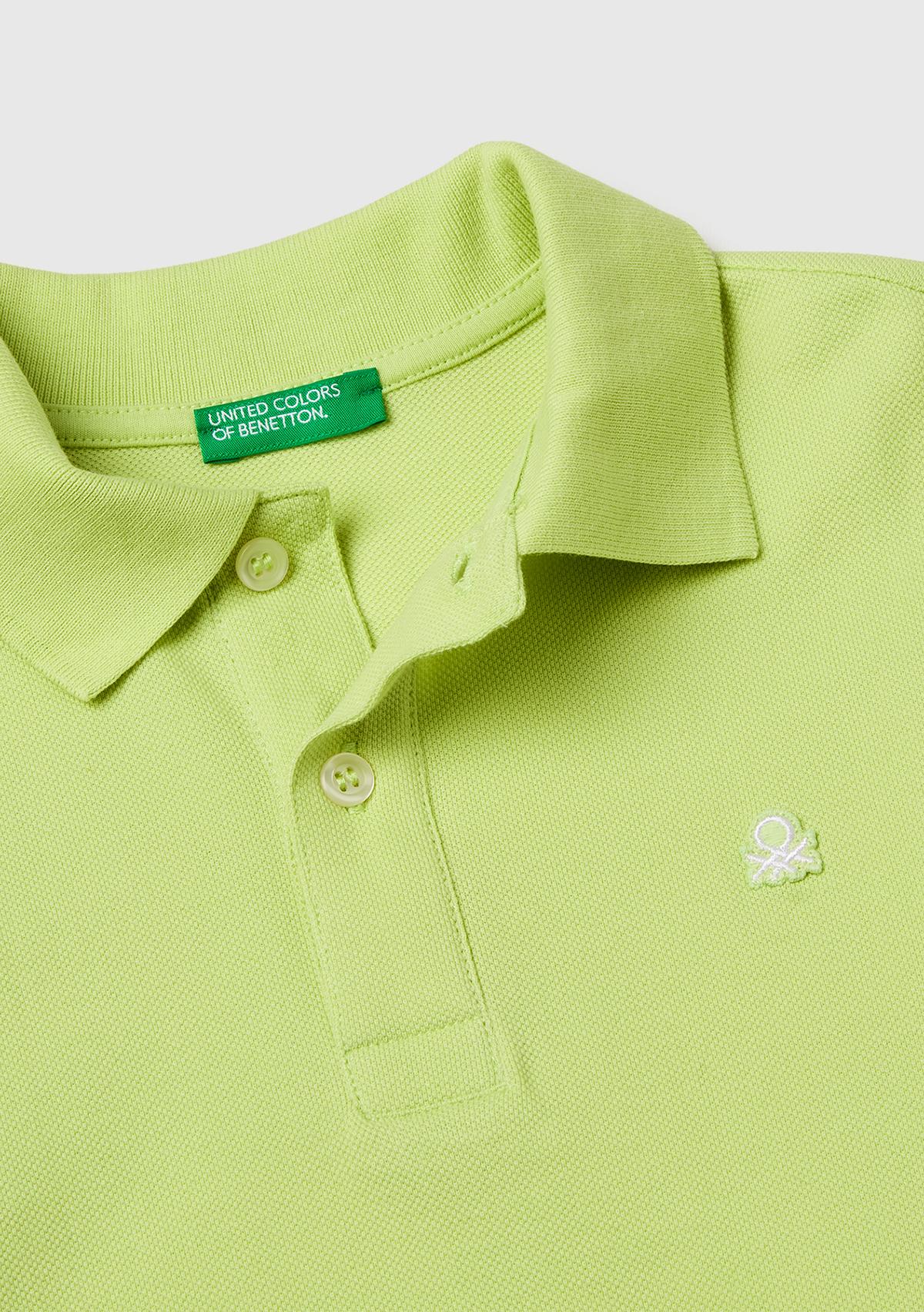 Erkek Çocuk Sarı Logolu Pike Polo T-Shirt