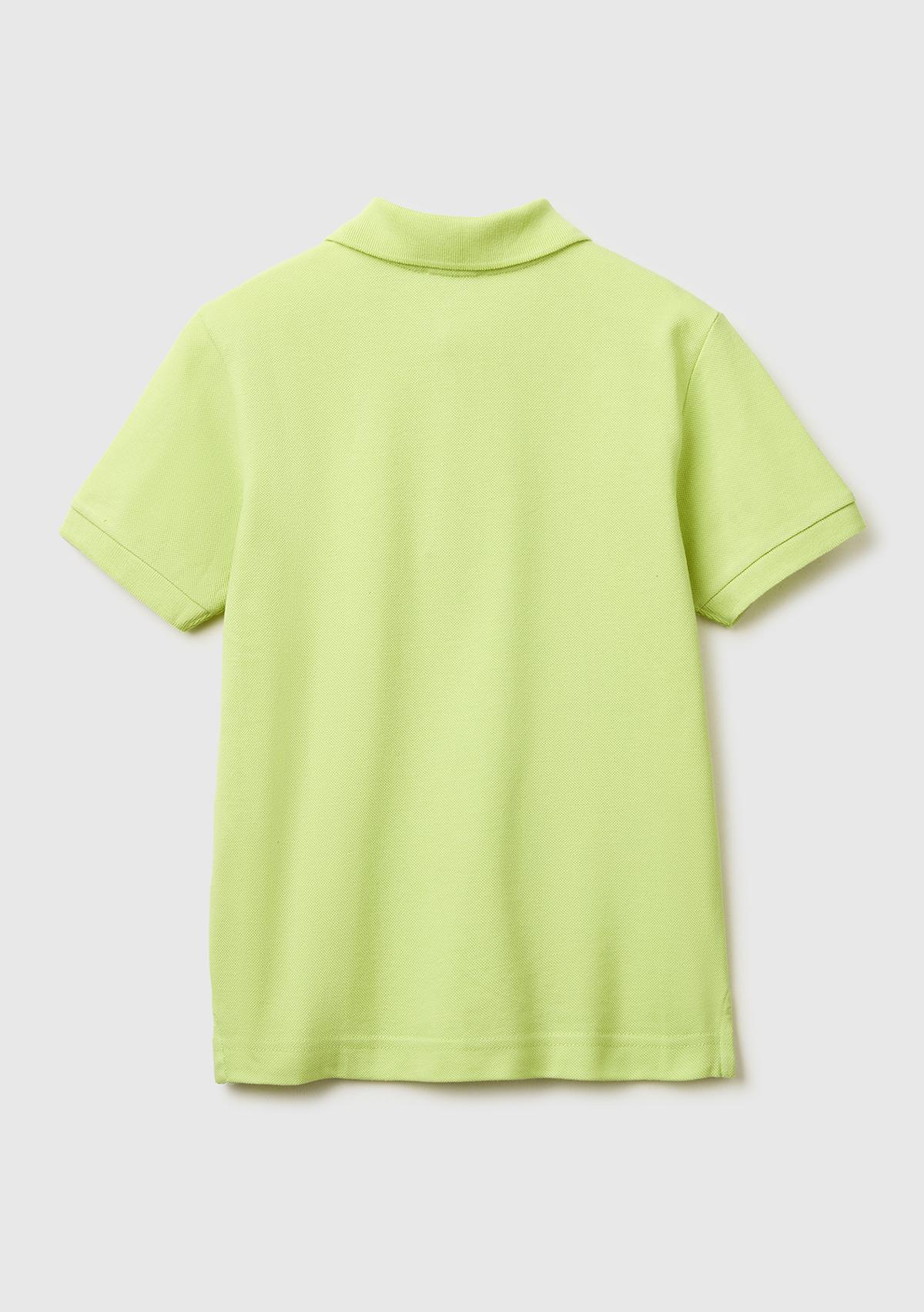 Erkek Çocuk Sarı Logolu Pike Polo T-Shirt