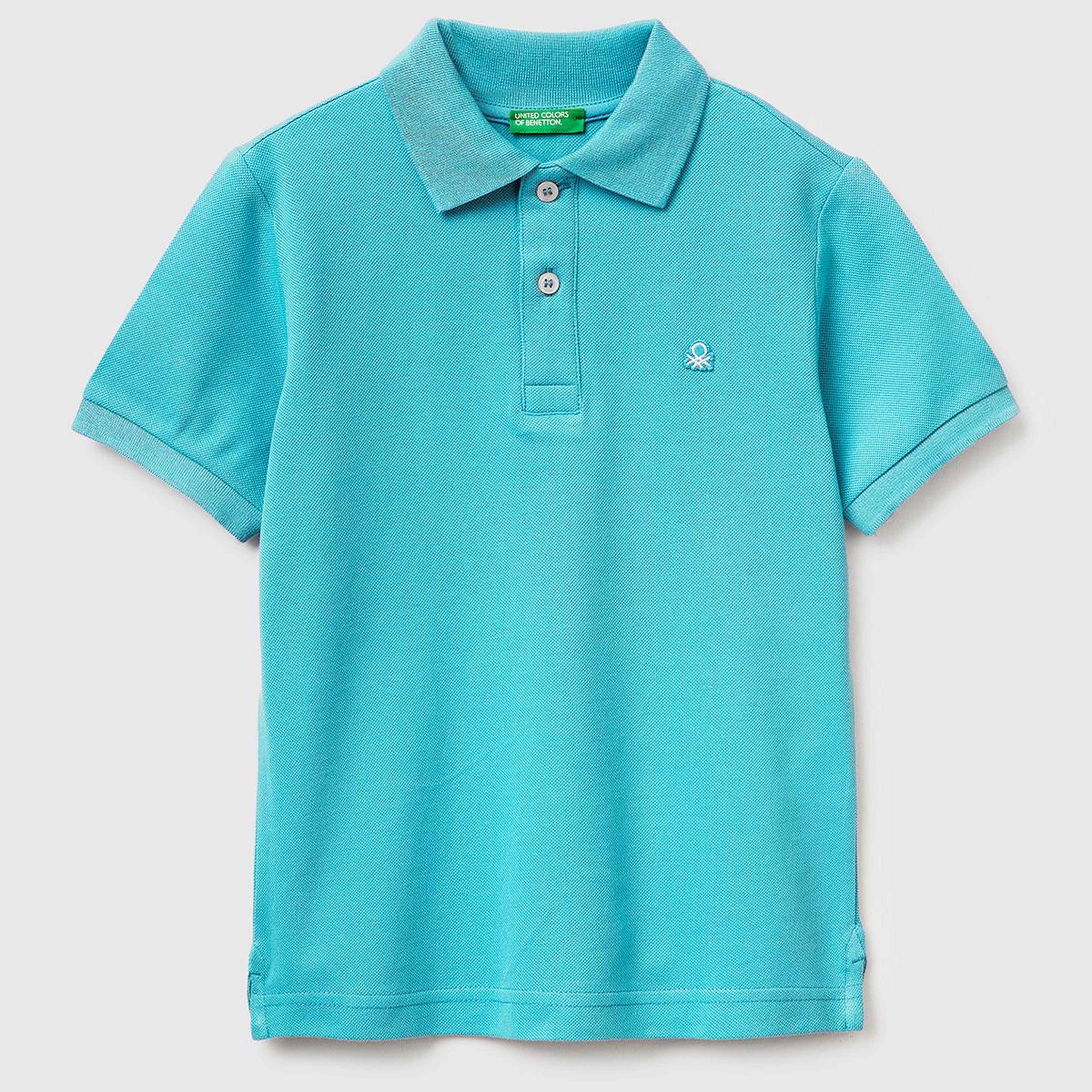 Erkek Çocuk Açık Mavi Logolu Pike Polo T-Shirt