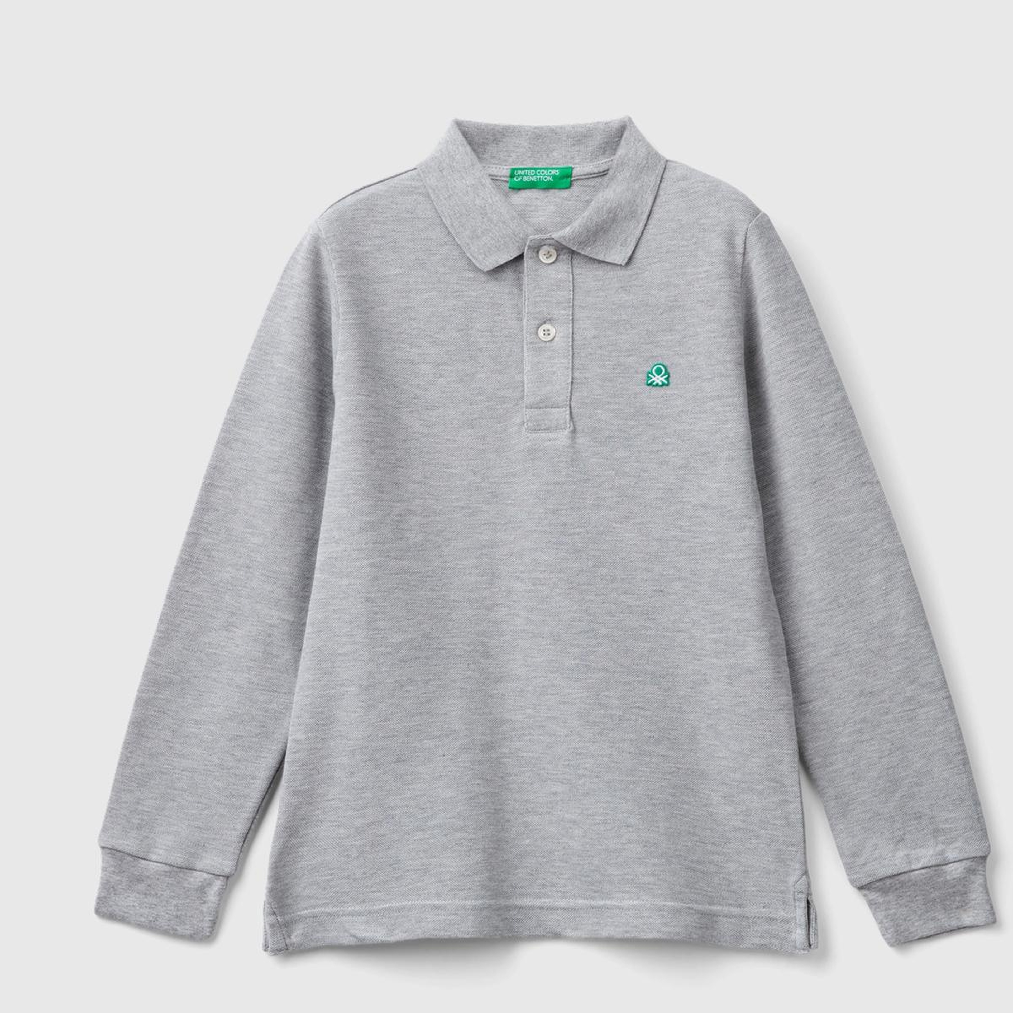 Erkek Çocuk Gri melanj Logolu Polo T-Shirt