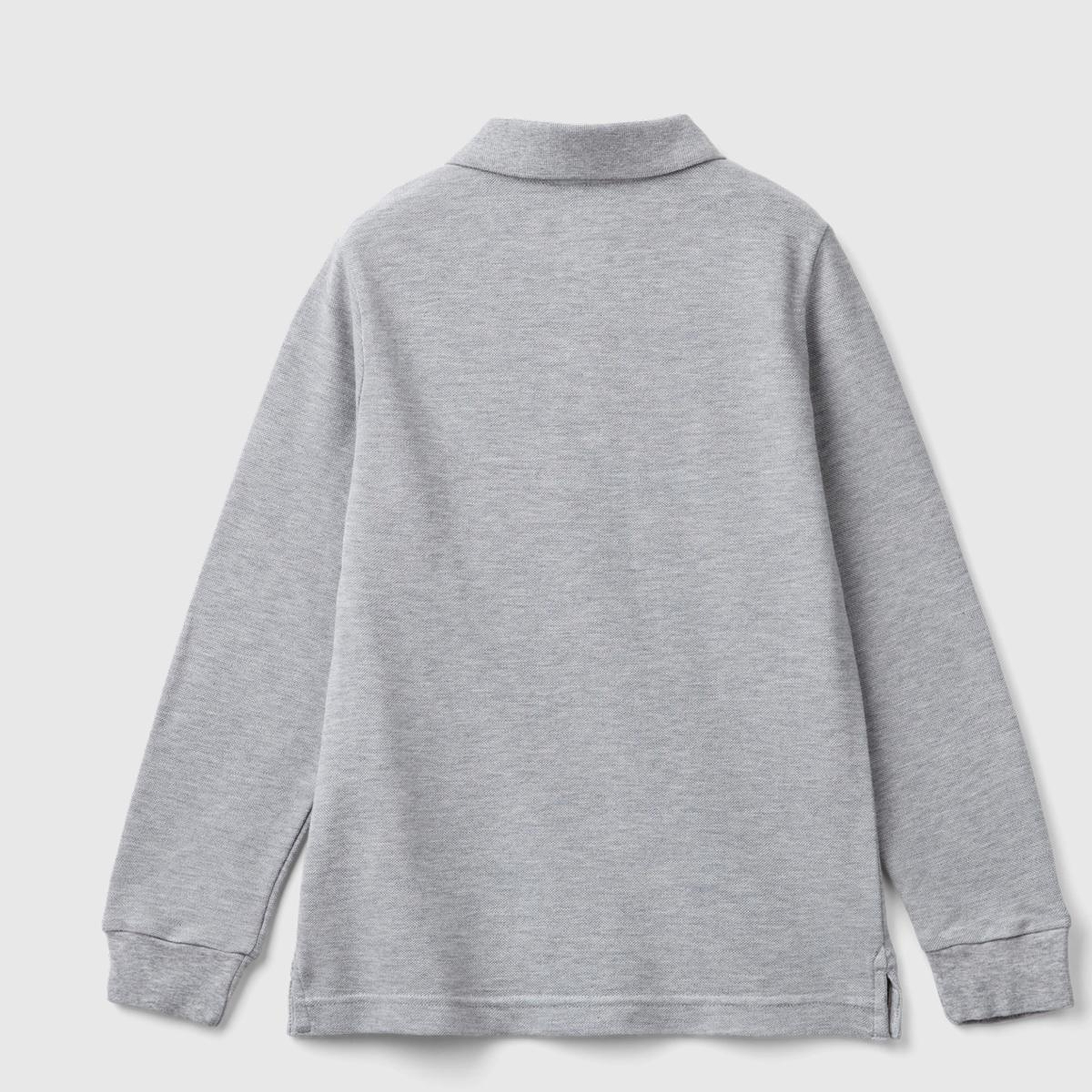 Erkek Çocuk Gri melanj Logolu Polo T-Shirt