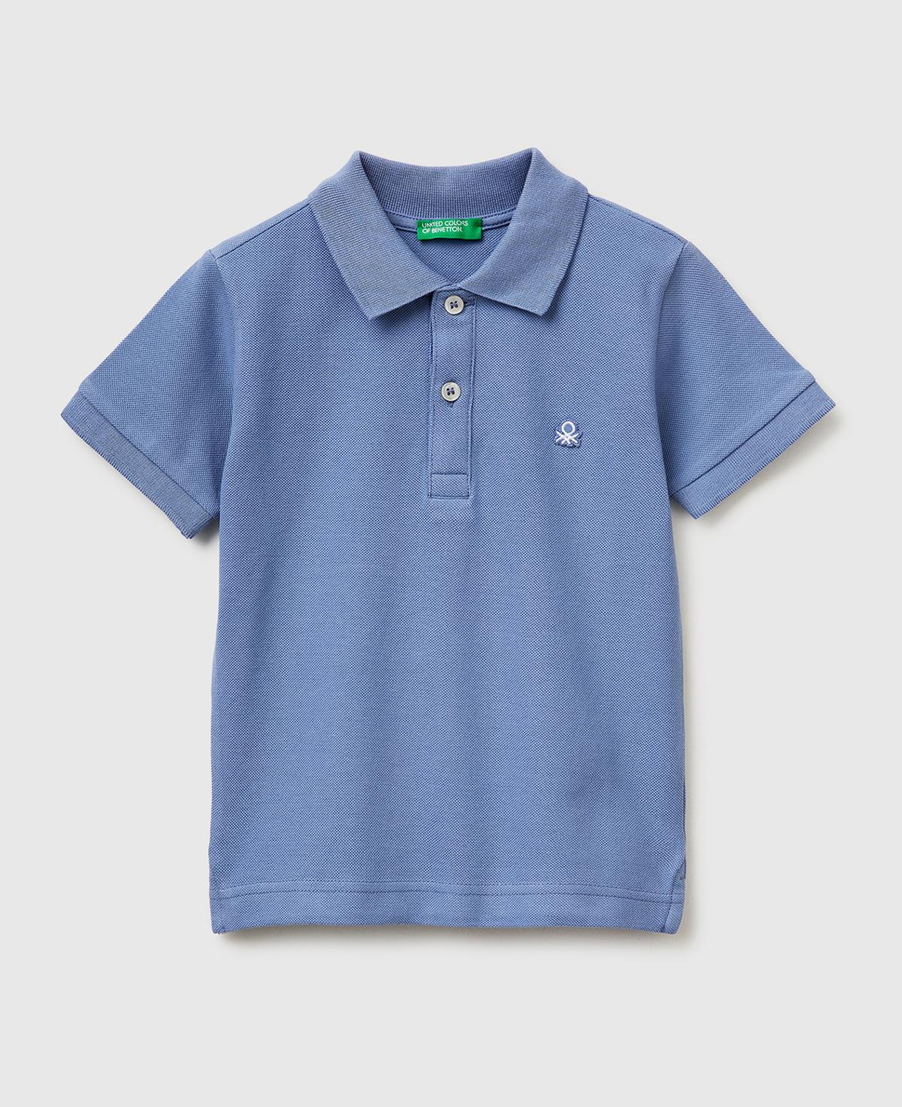 Erkek Çocuk Havacı Mavi Logolu Pike Polo T-Shirt