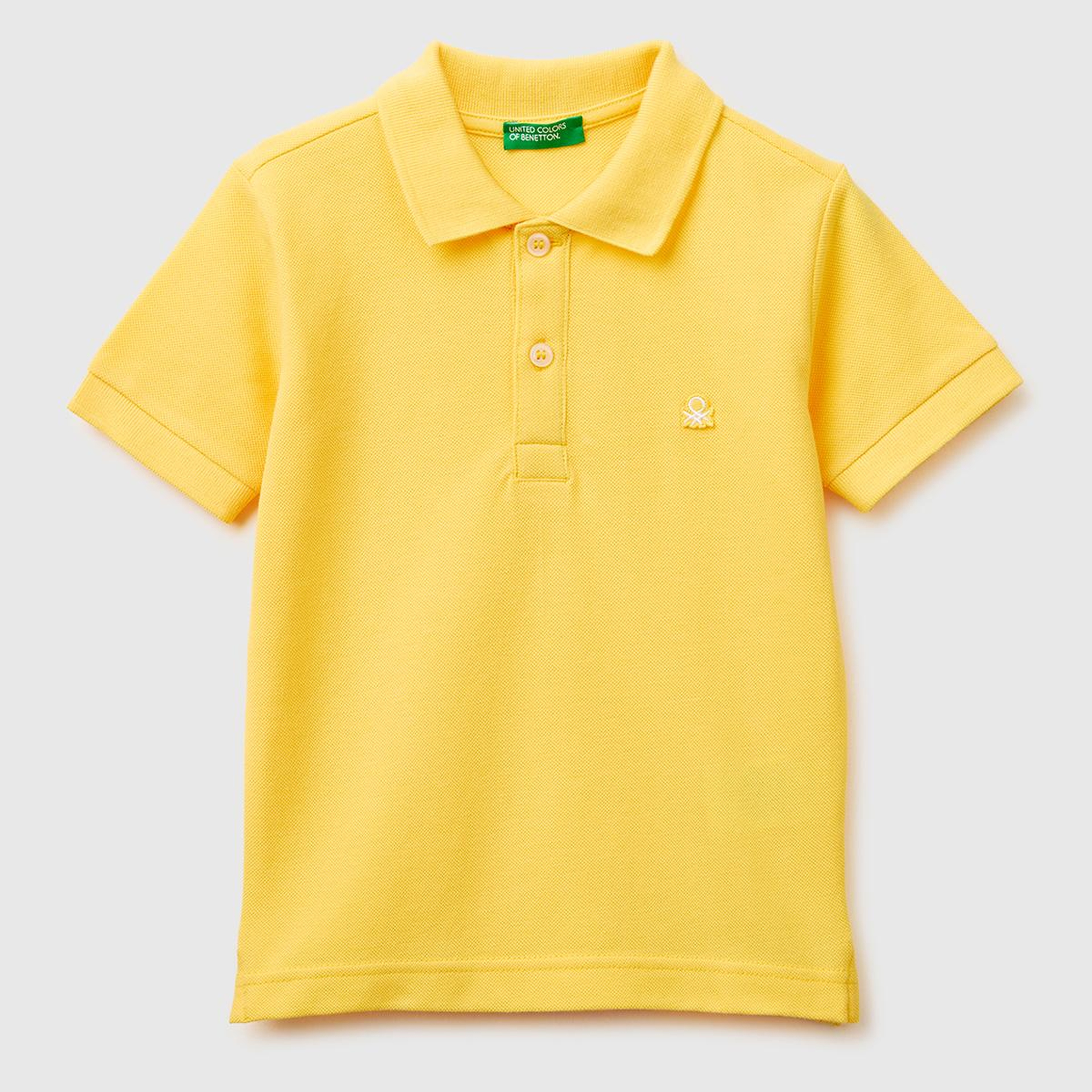 Erkek Çocuk Sarı Logolu Pike Polo T-Shirt