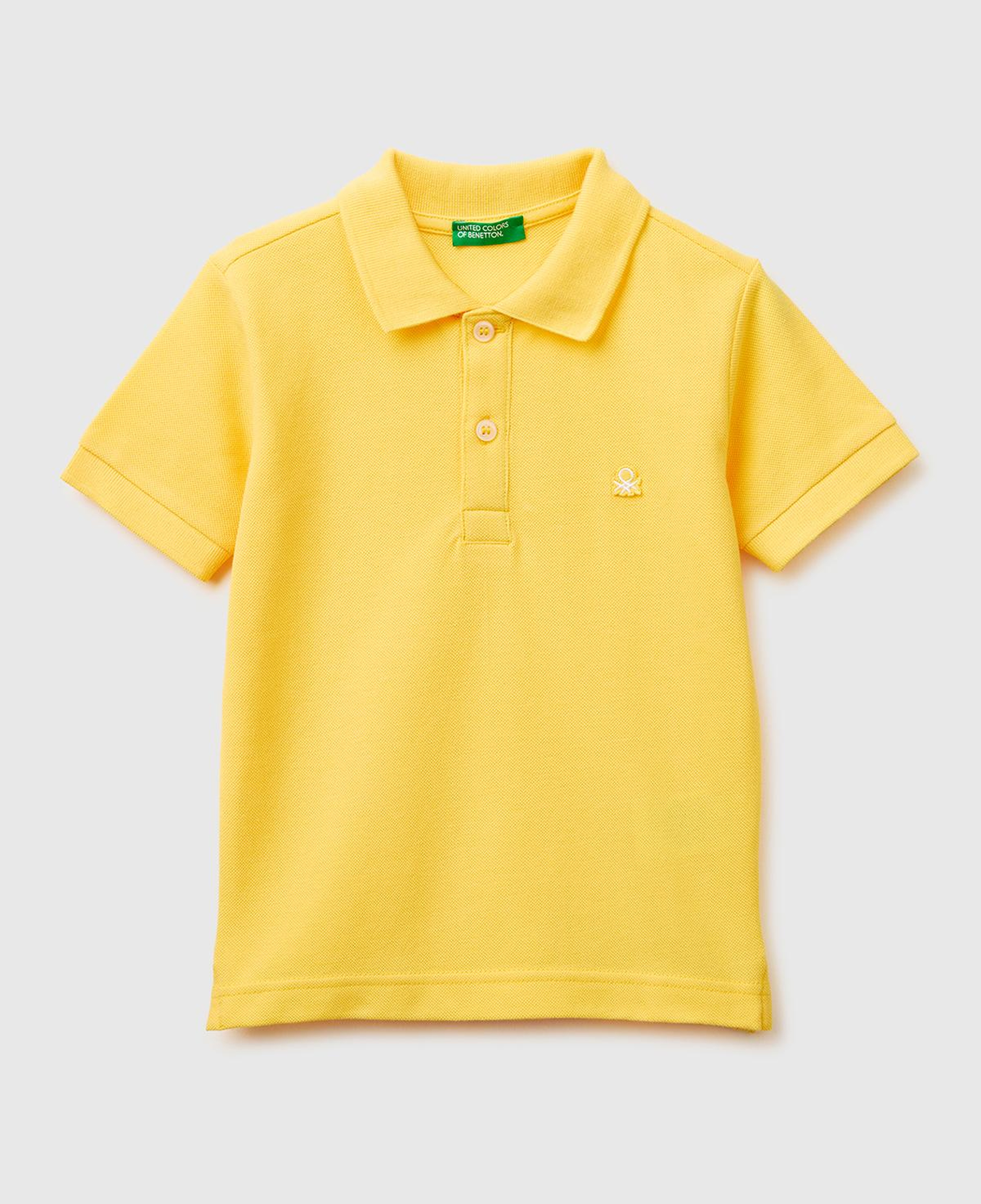 Erkek Çocuk Sarı Logolu Pike Polo T-Shirt