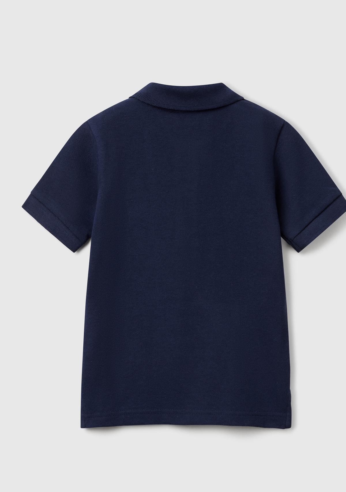 Erkek Çocuk Lacivert Logolu Pike Polo T-Shirt