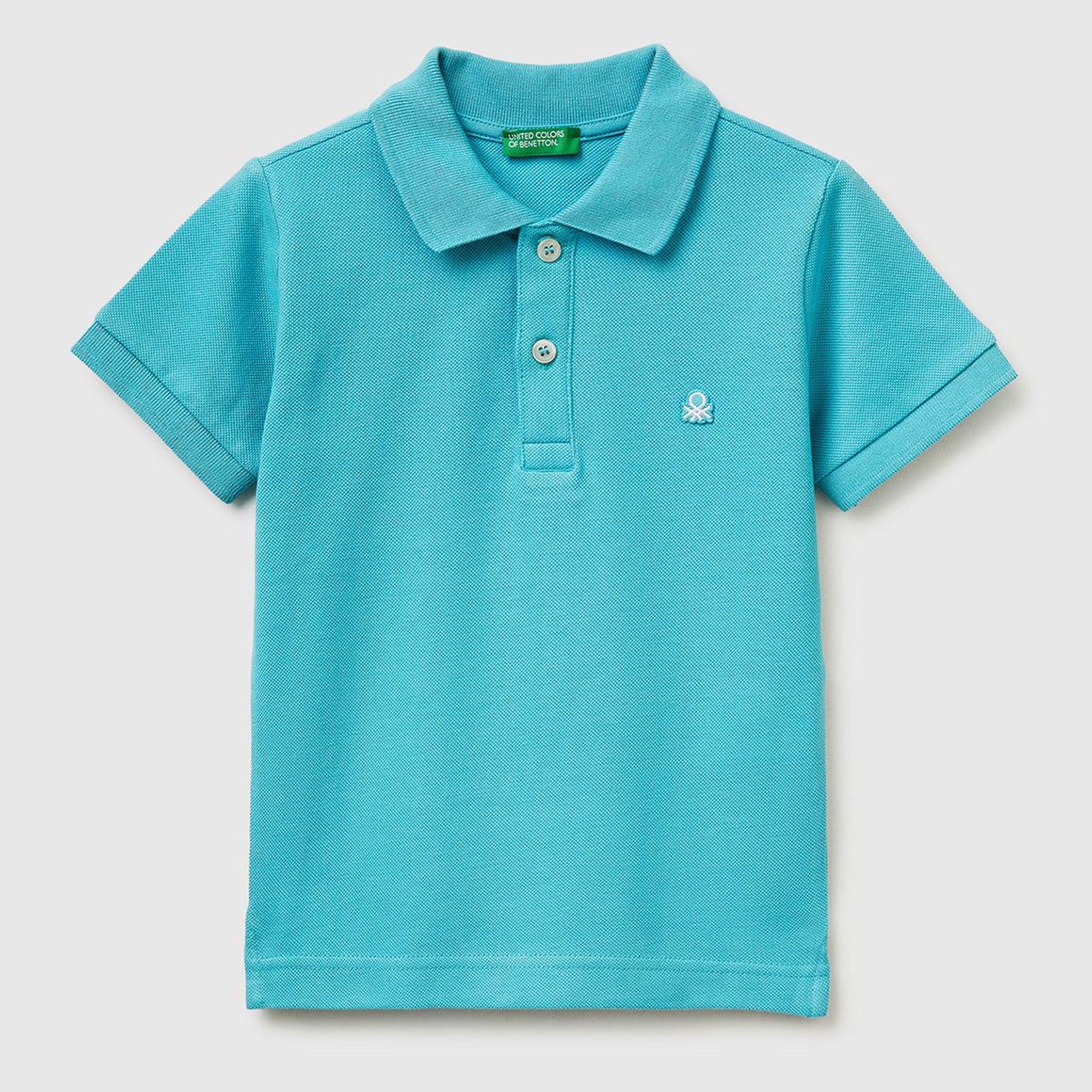 Erkek Çocuk Açık Mavi Logolu Pike Polo T-Shirt