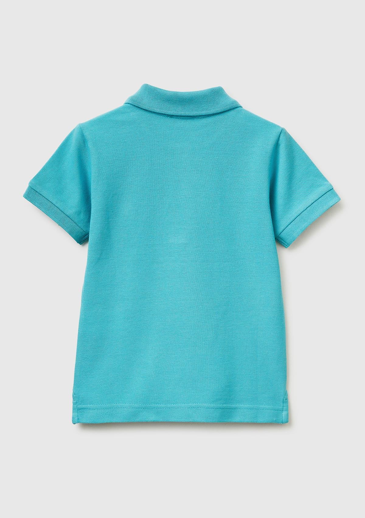 Erkek Çocuk Açık Mavi Logolu Pike Polo T-Shirt
