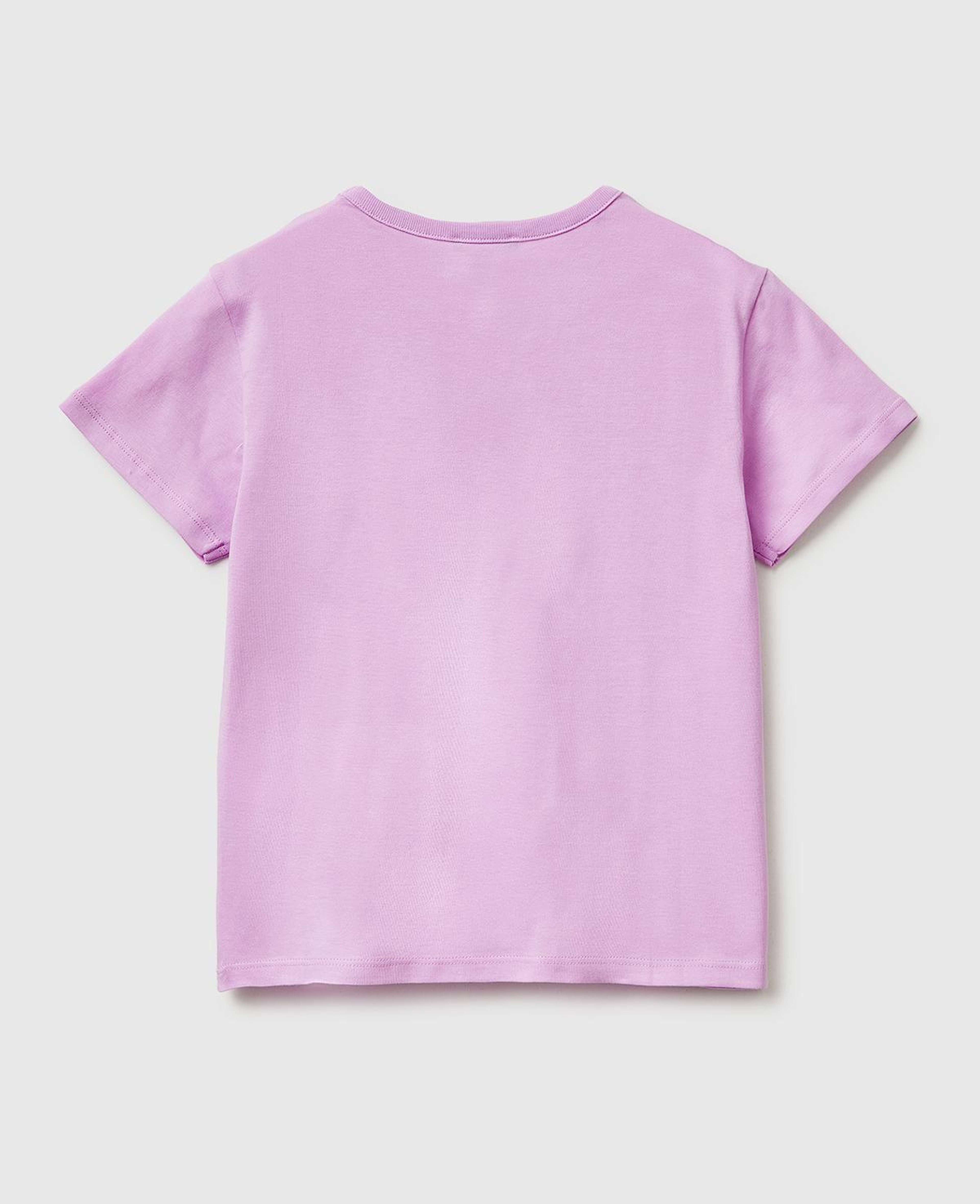 Kız Çocuk Pembe Simli Grafik Baskılı Yuvarlak Yaka T-Shirt