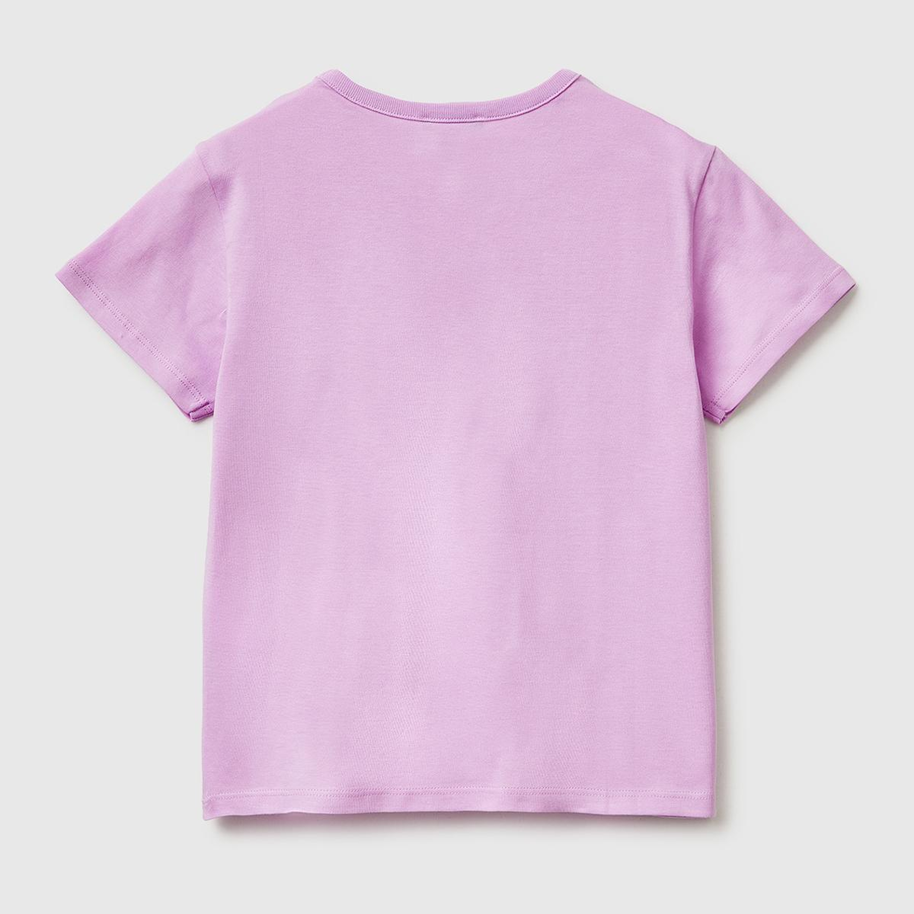 Kız Çocuk Pembe Simli Grafik Baskılı Yuvarlak Yaka T-Shirt