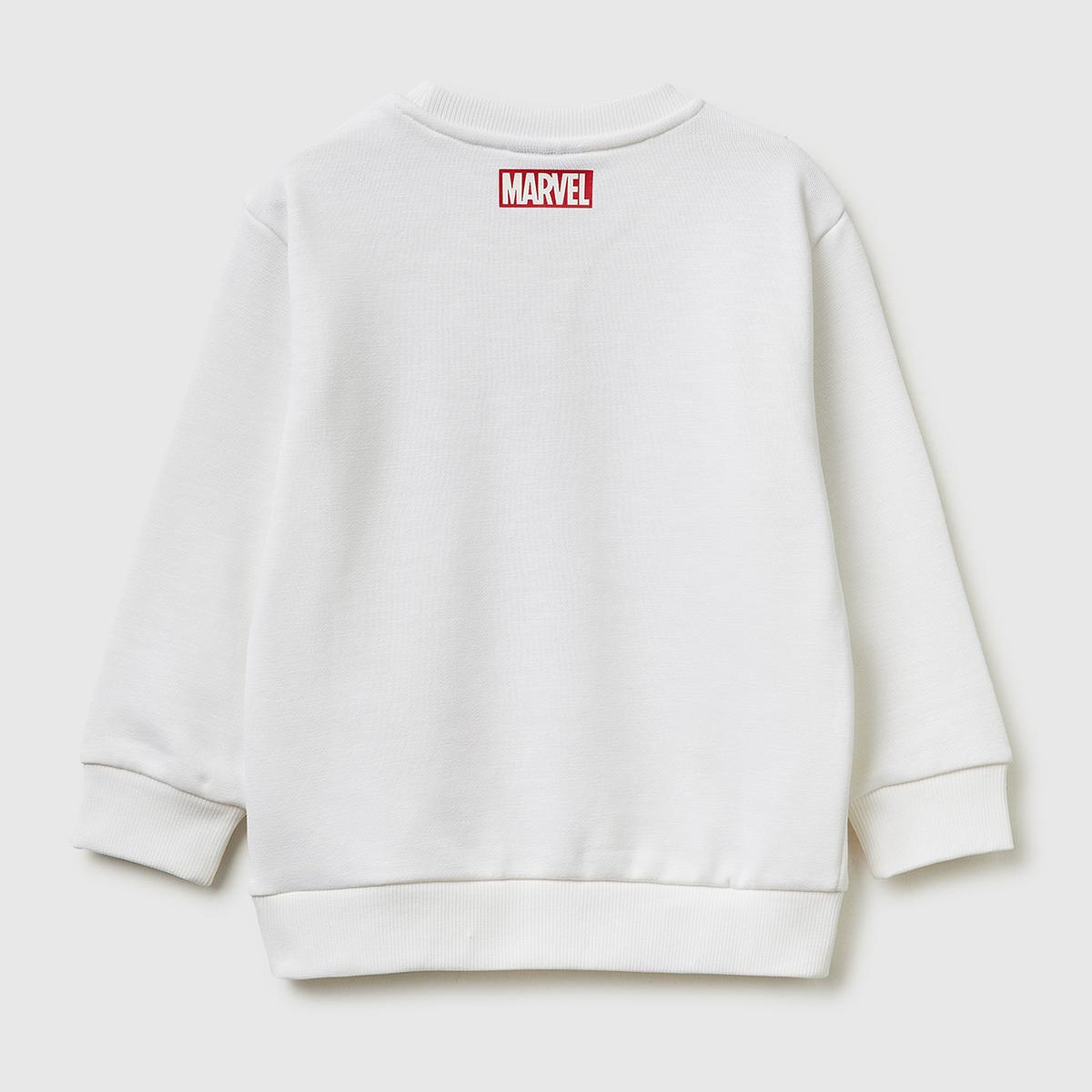 Erkek Çocuk Beyaz Spiderman Baskılı Bisiklet Yaka Sweatshirt
