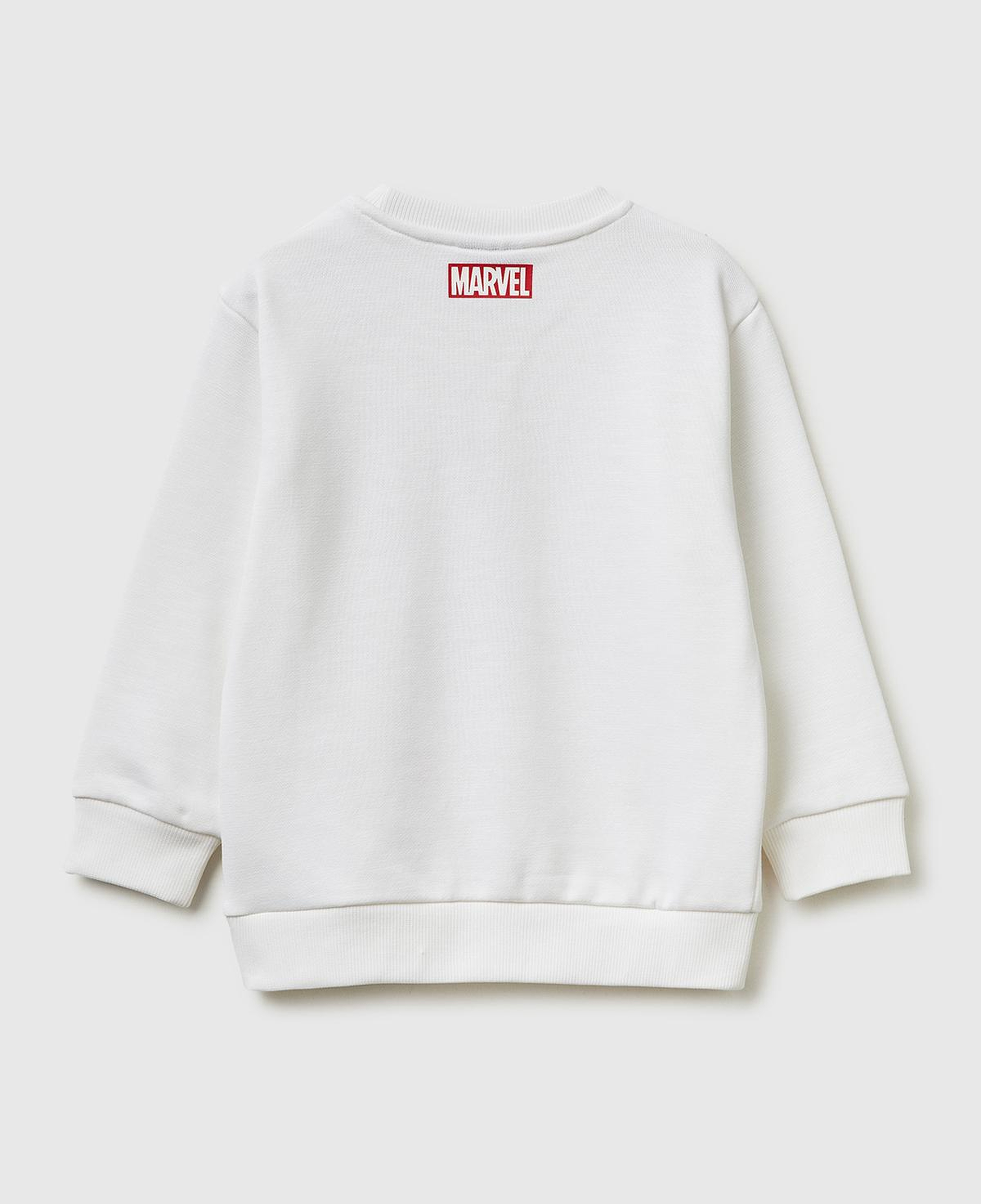 Erkek Çocuk Beyaz Spiderman Baskılı Bisiklet Yaka Sweatshirt