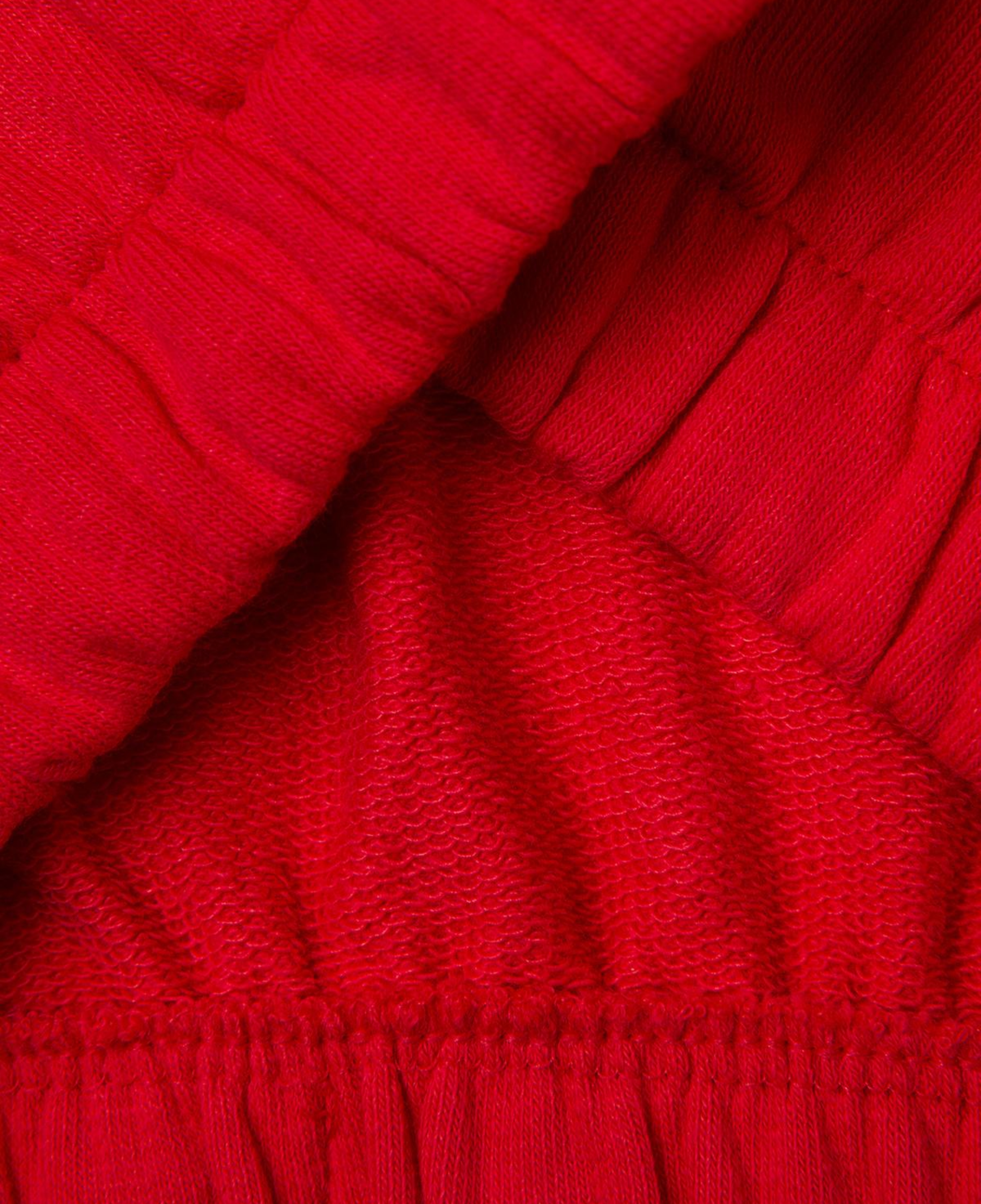 Kız Çocuk Kırmızı Tığ İşi Aplike Detaylı Etek Ucu Büzgülü Sweatshirt