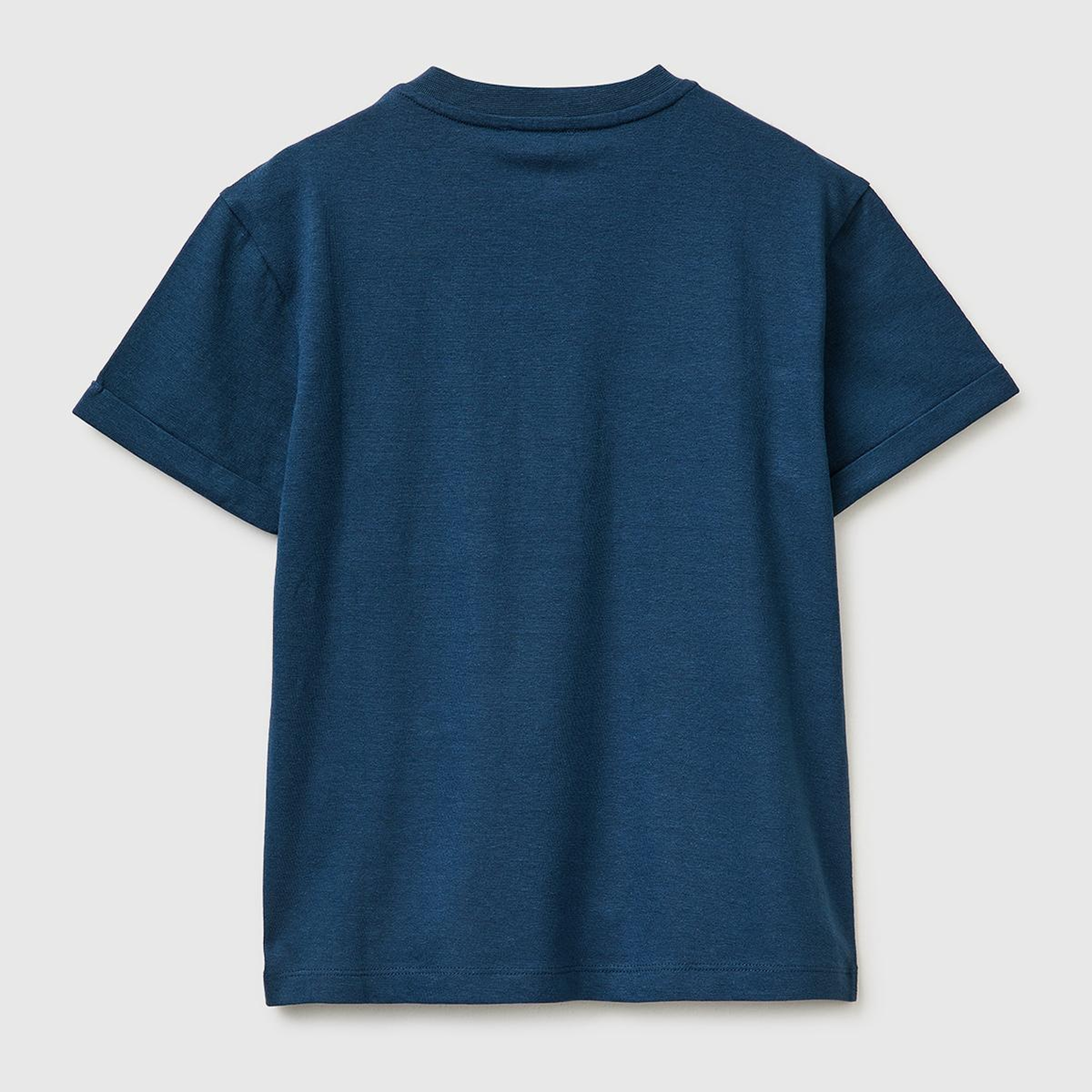 Erkek Çocuk Koyu Lacivert Logo İşlemeli Düğmeli Cep Detaylı Henley Yaka T-Shirt