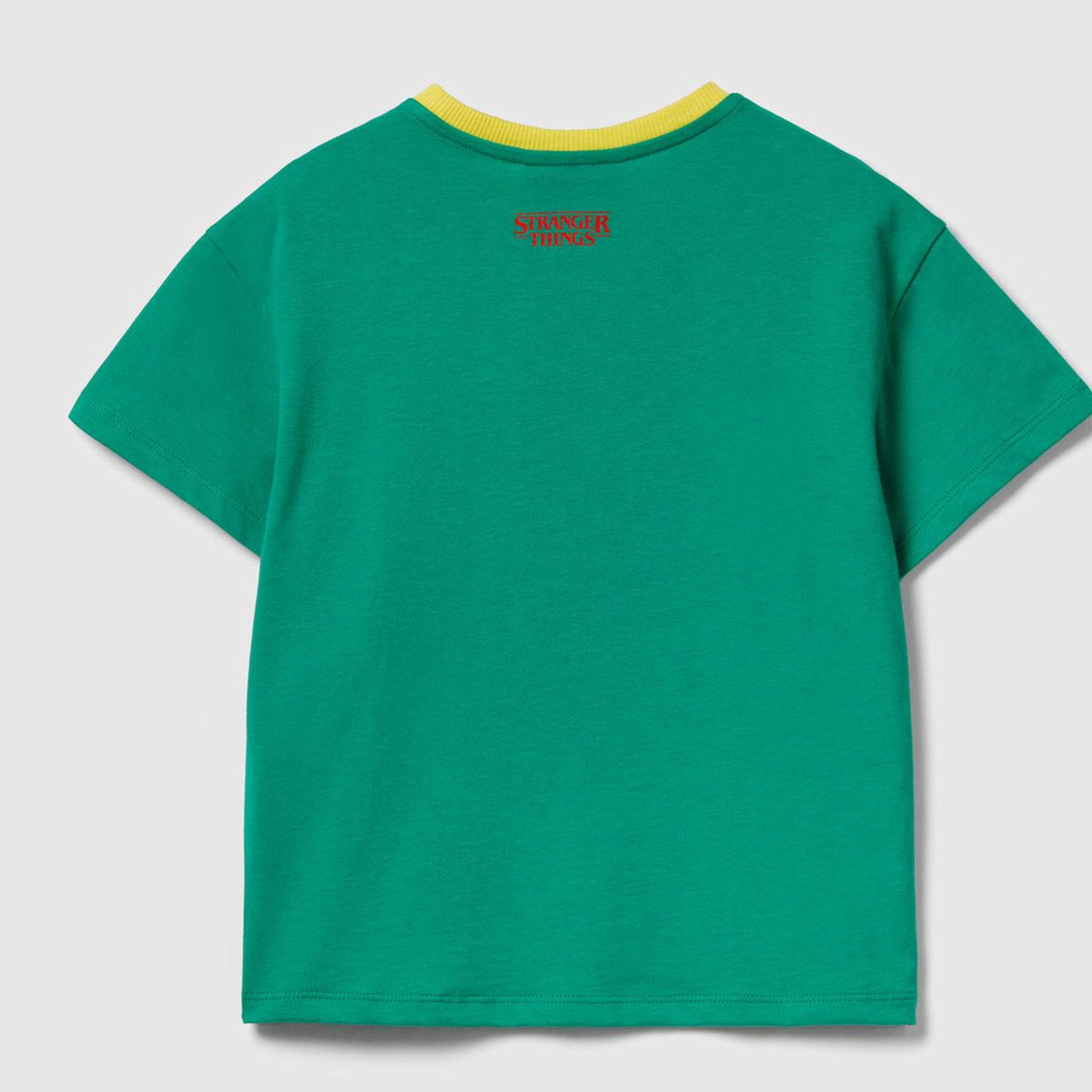Kız Çocuk Yeşil %100 Pamuk Stranger Things Ön Baskılı Kısa Kollu T-Shirt