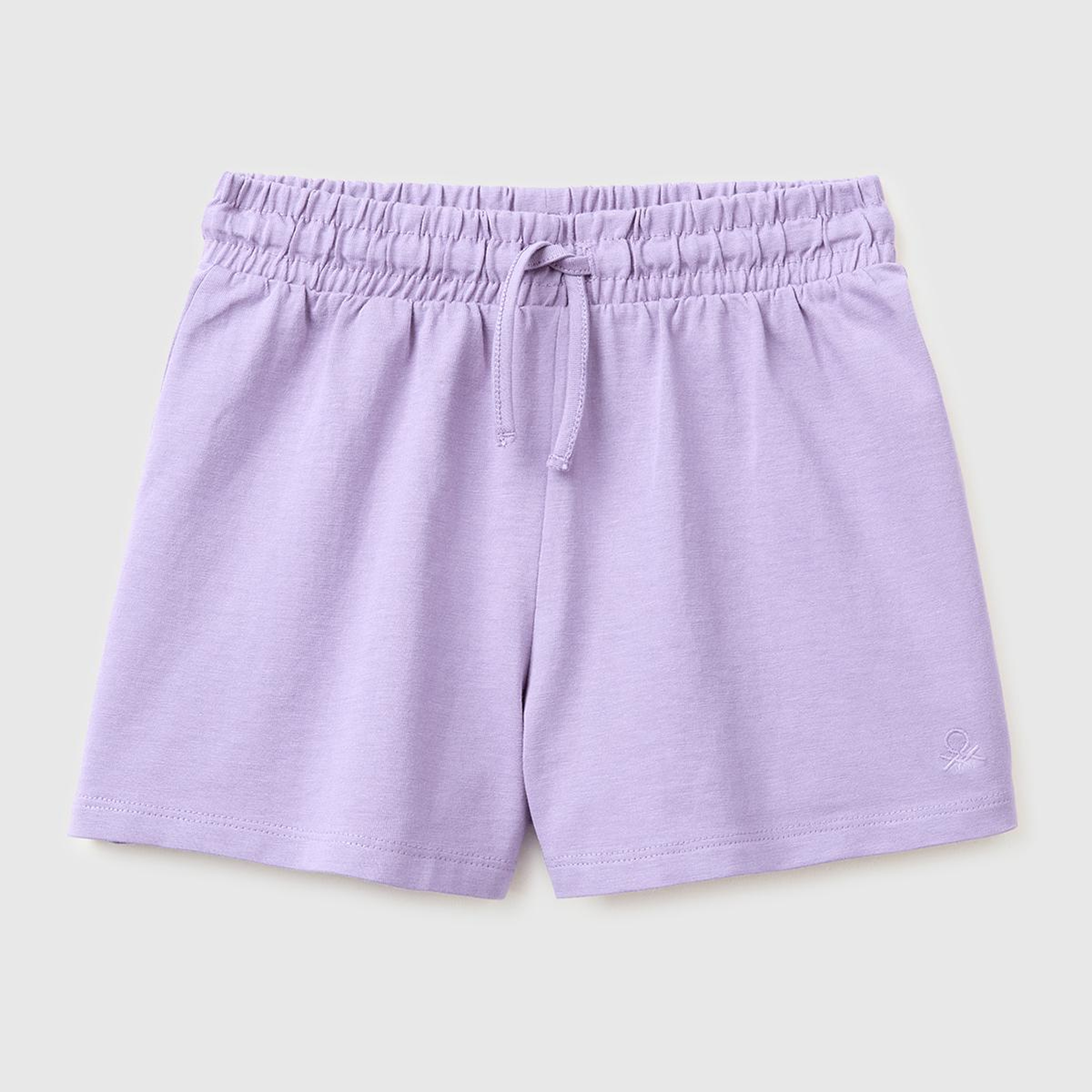 Kız Çocuk Lila İşleme Logo Detaylı Regular Fit Bermuda Şort
