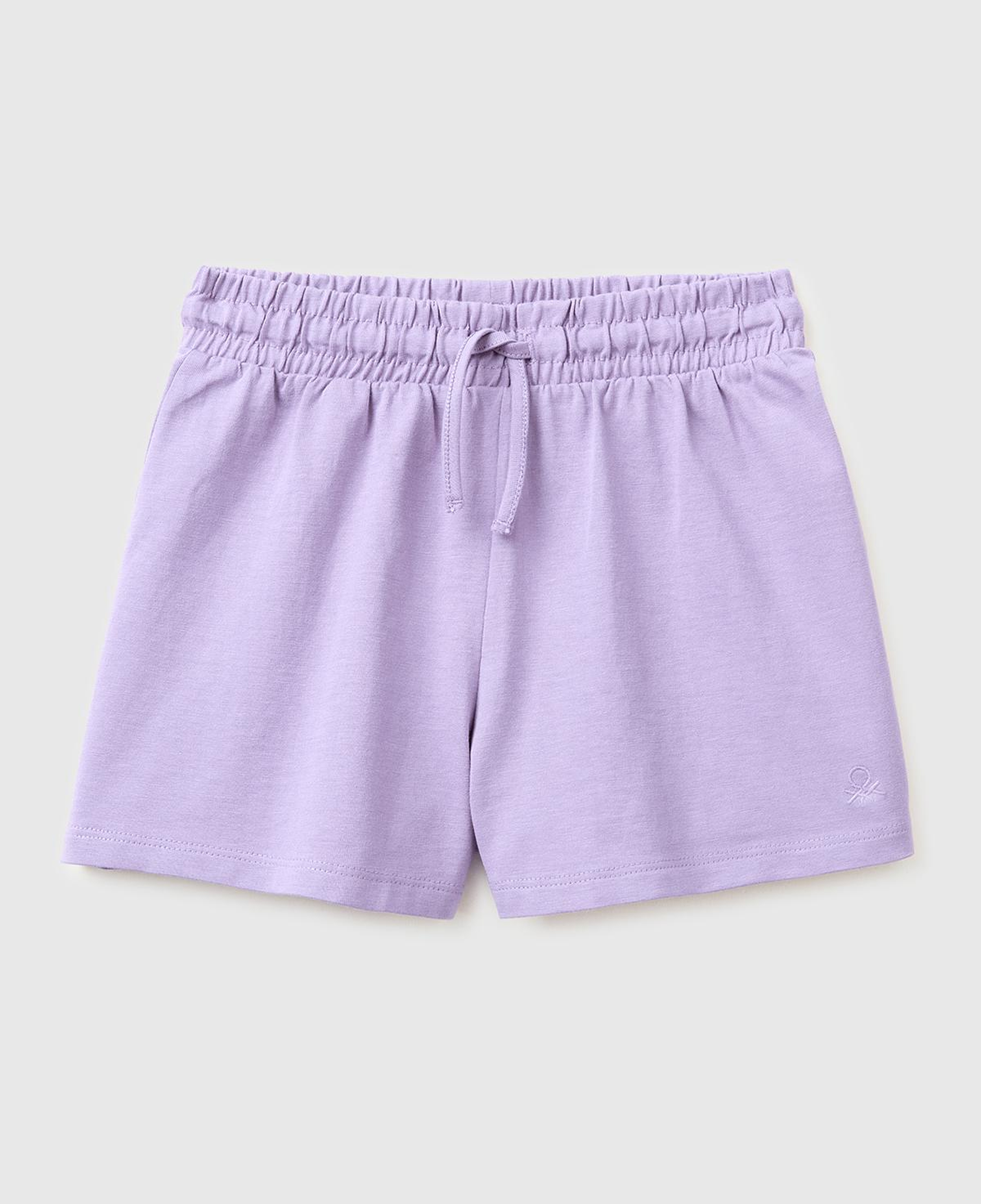 Kız Çocuk Lila İşleme Logo Detaylı Regular Fit Bermuda Şort