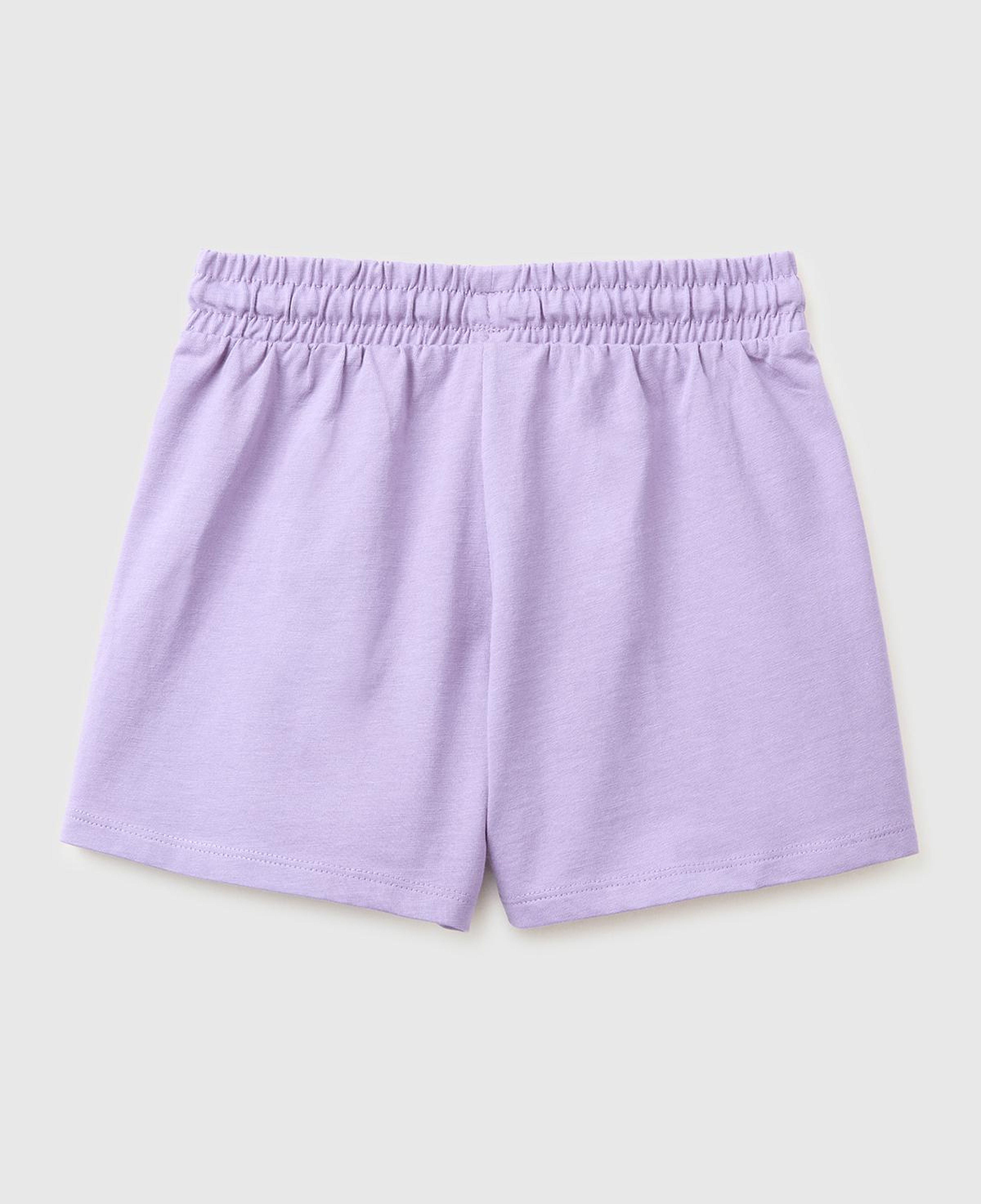Kız Çocuk Lila İşleme Logo Detaylı Regular Fit Bermuda Şort