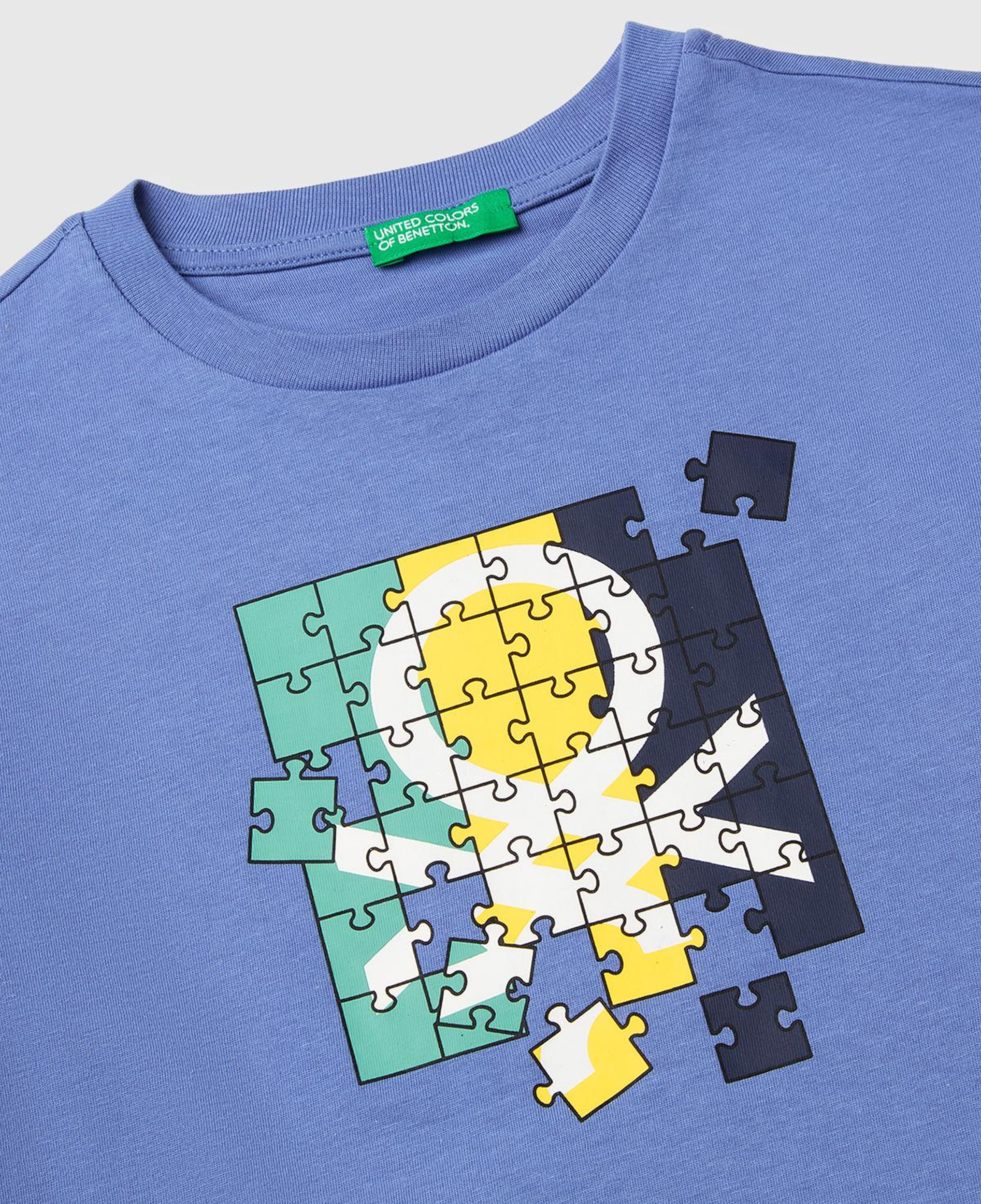 Erkek Çocuk Havacı Mavi Önü Logo Baskılı Bisiklet Yaka Uzun Kollu T-Shirt