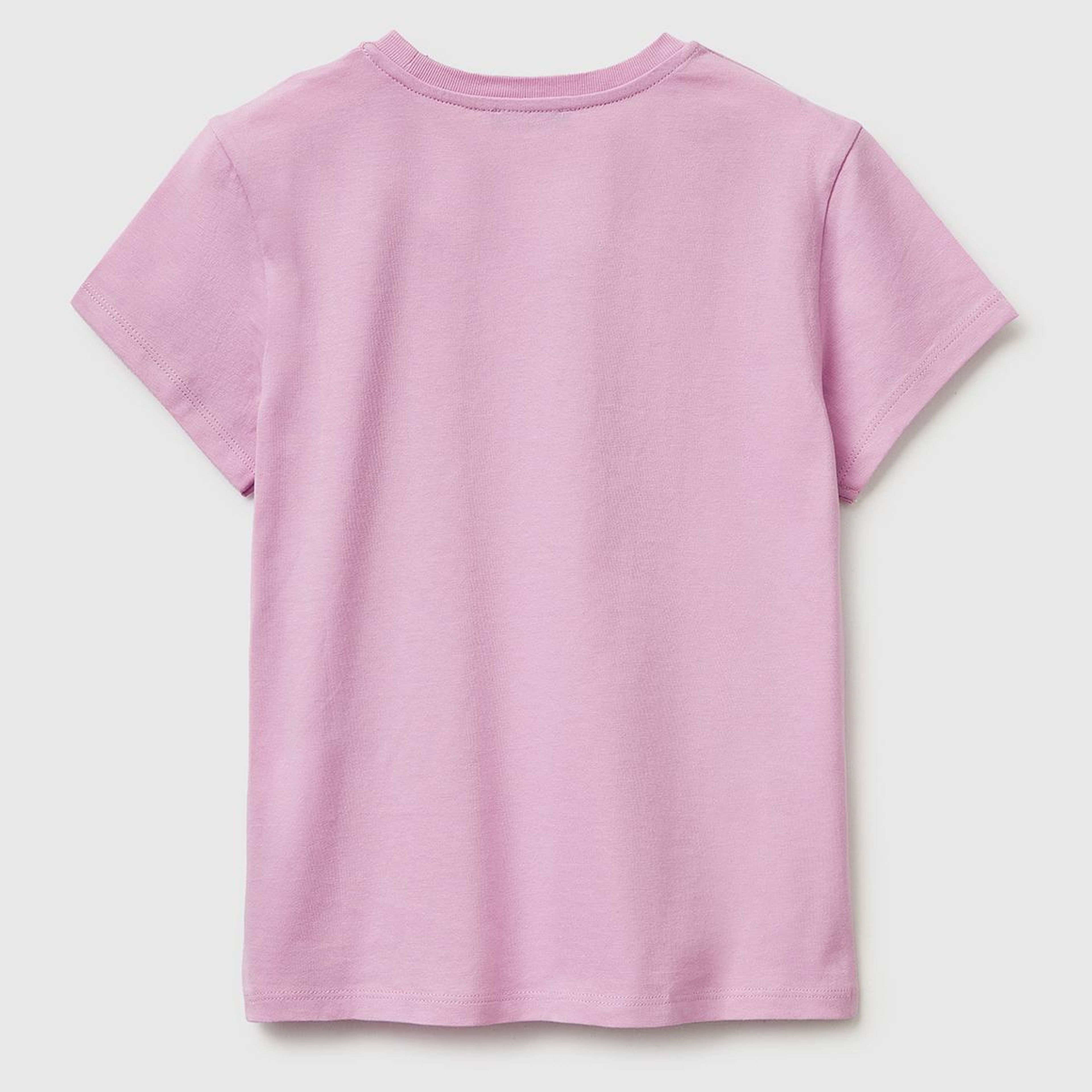 Kız Çocuk Pembe Simli Logolu Bisiklet Yaka T-Shirt