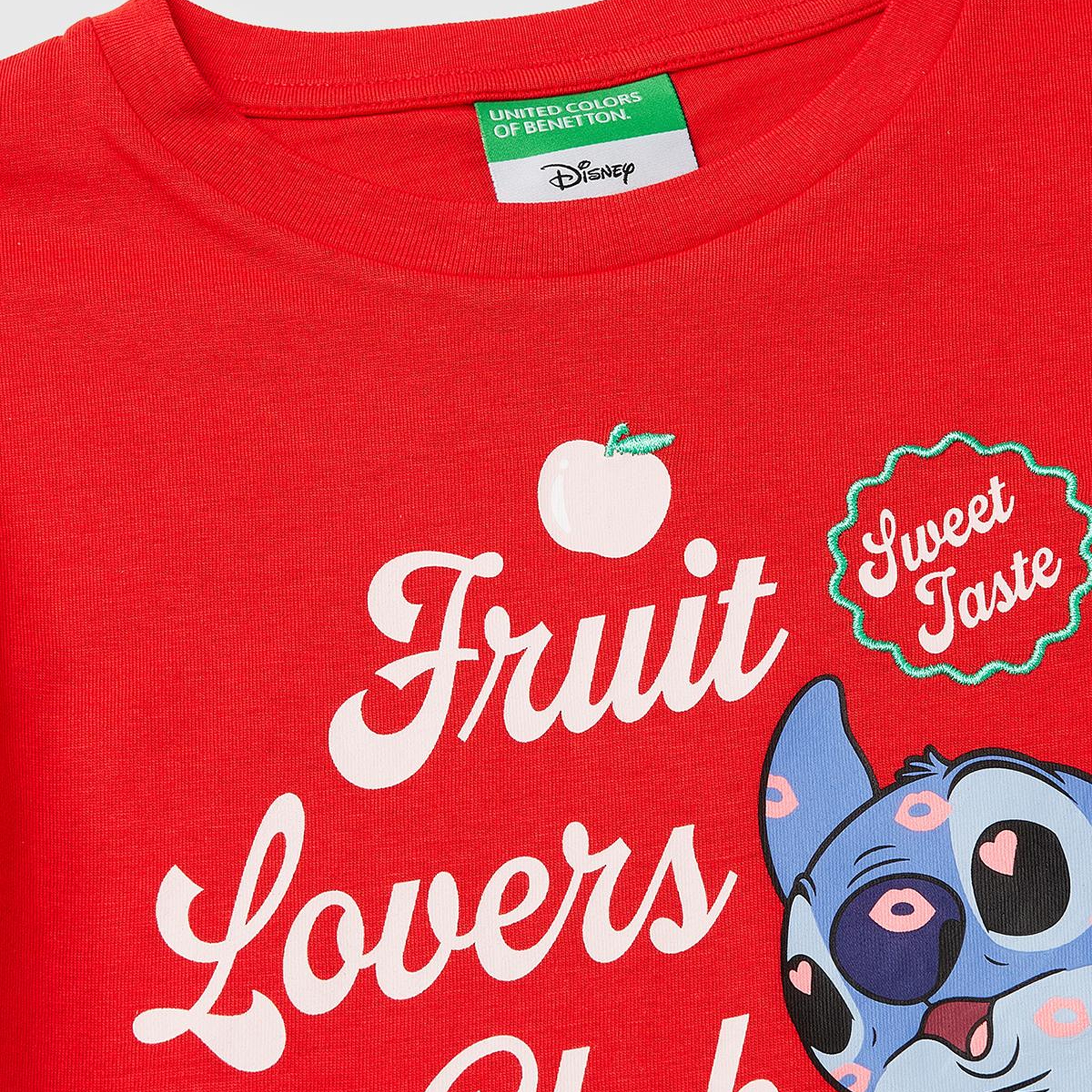 Kız Çocuk Kırmızı Su Bazlı Baskılı İşlemeli Kolu Logo Detaylı Boxy Fit T-Shirt