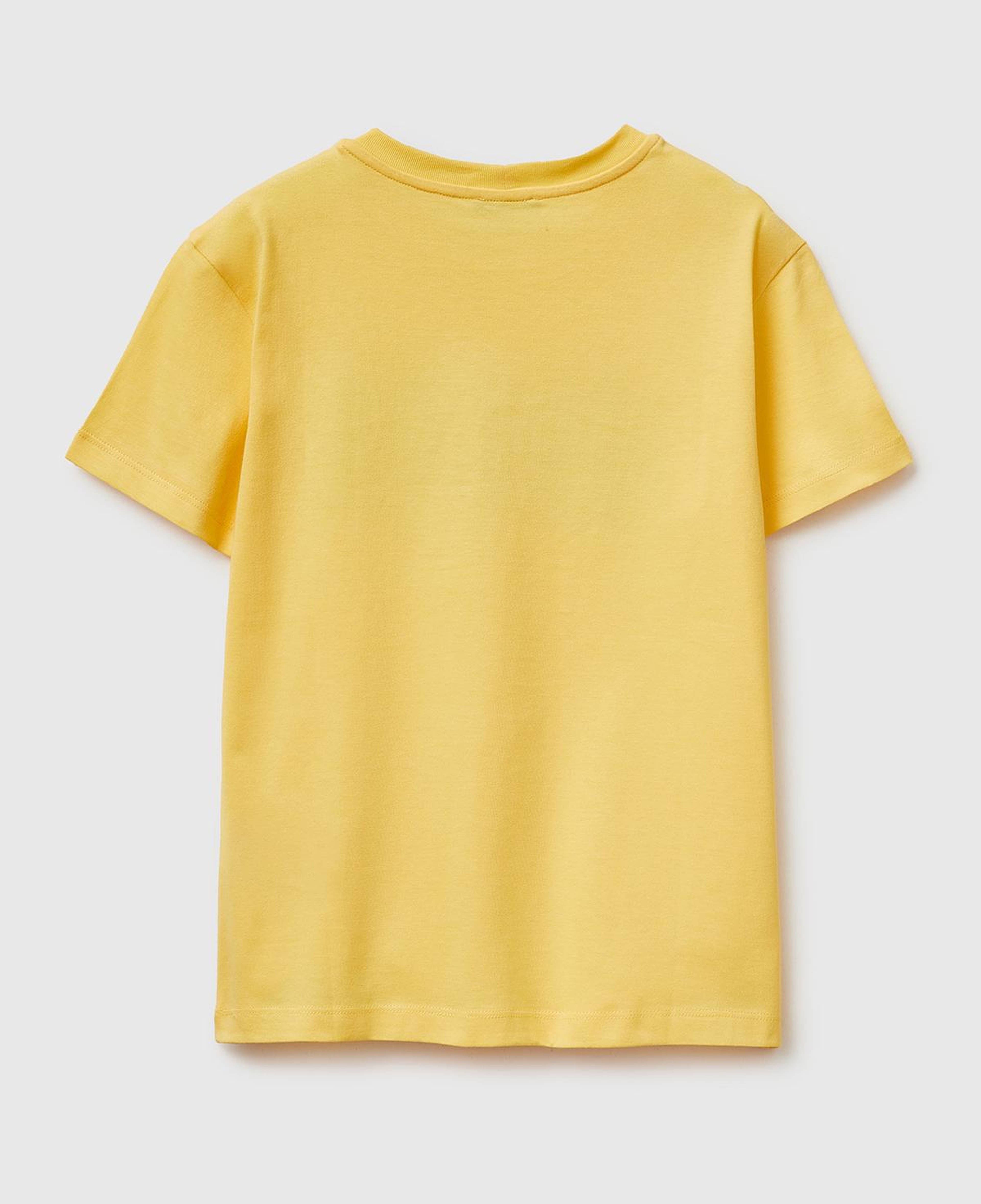 Erkek Çocuk Sarı Tema Baskılı Rahat Kalıp Bisiklet Yaka T-Shirt