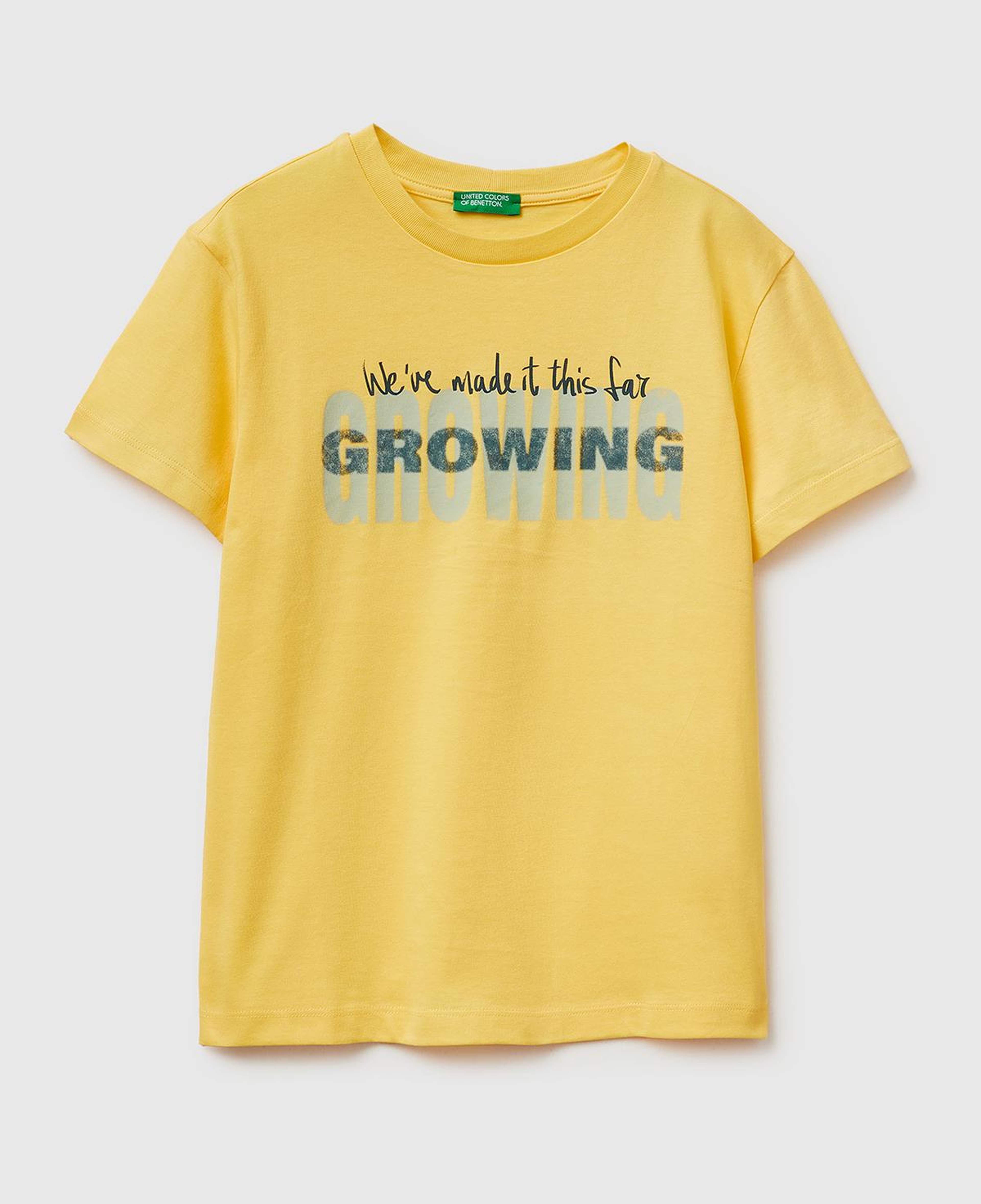 Erkek Çocuk Sarı Tema Baskılı Rahat Kalıp Bisiklet Yaka T-Shirt