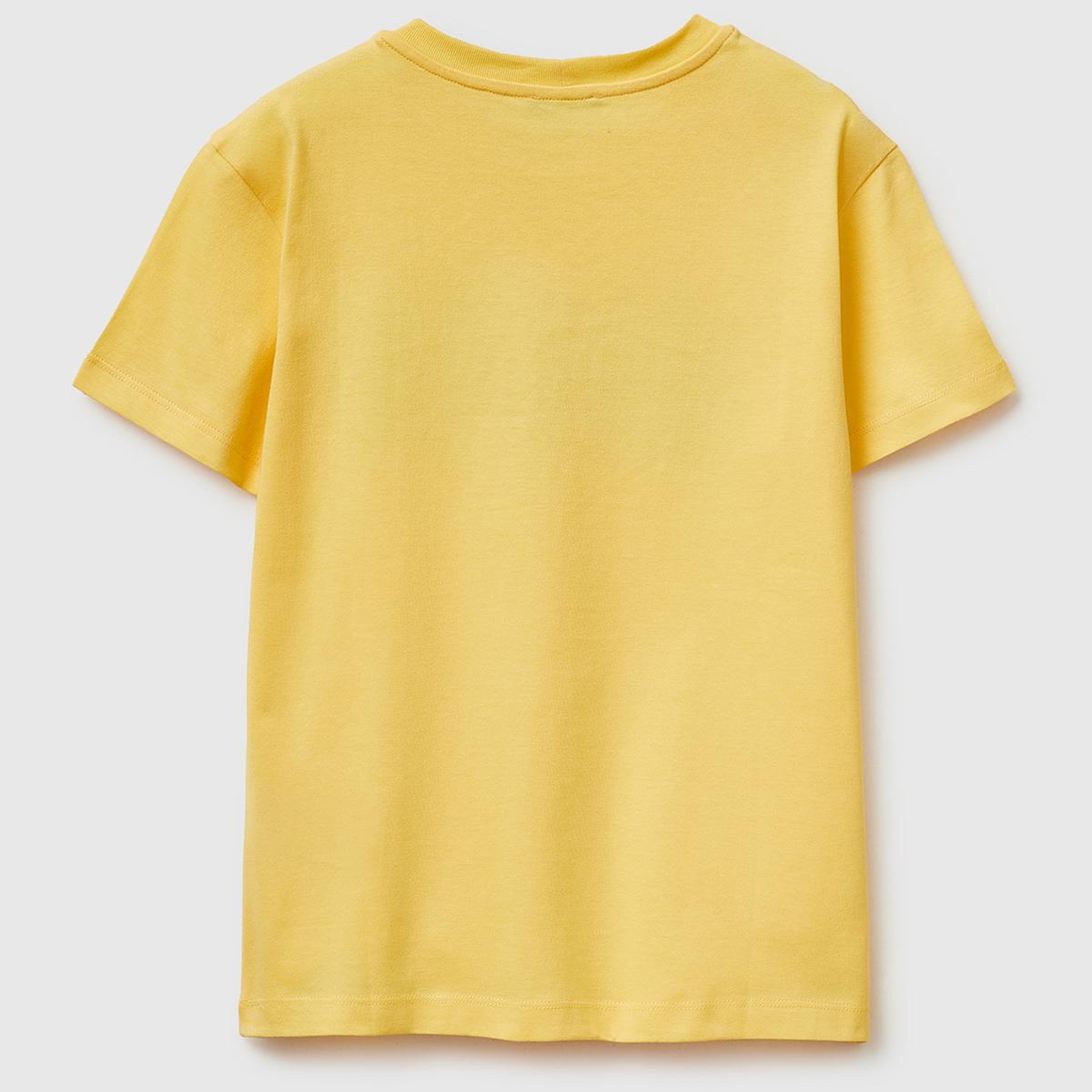 Erkek Çocuk Sarı Tema Baskılı Rahat Kalıp Bisiklet Yaka T-Shirt