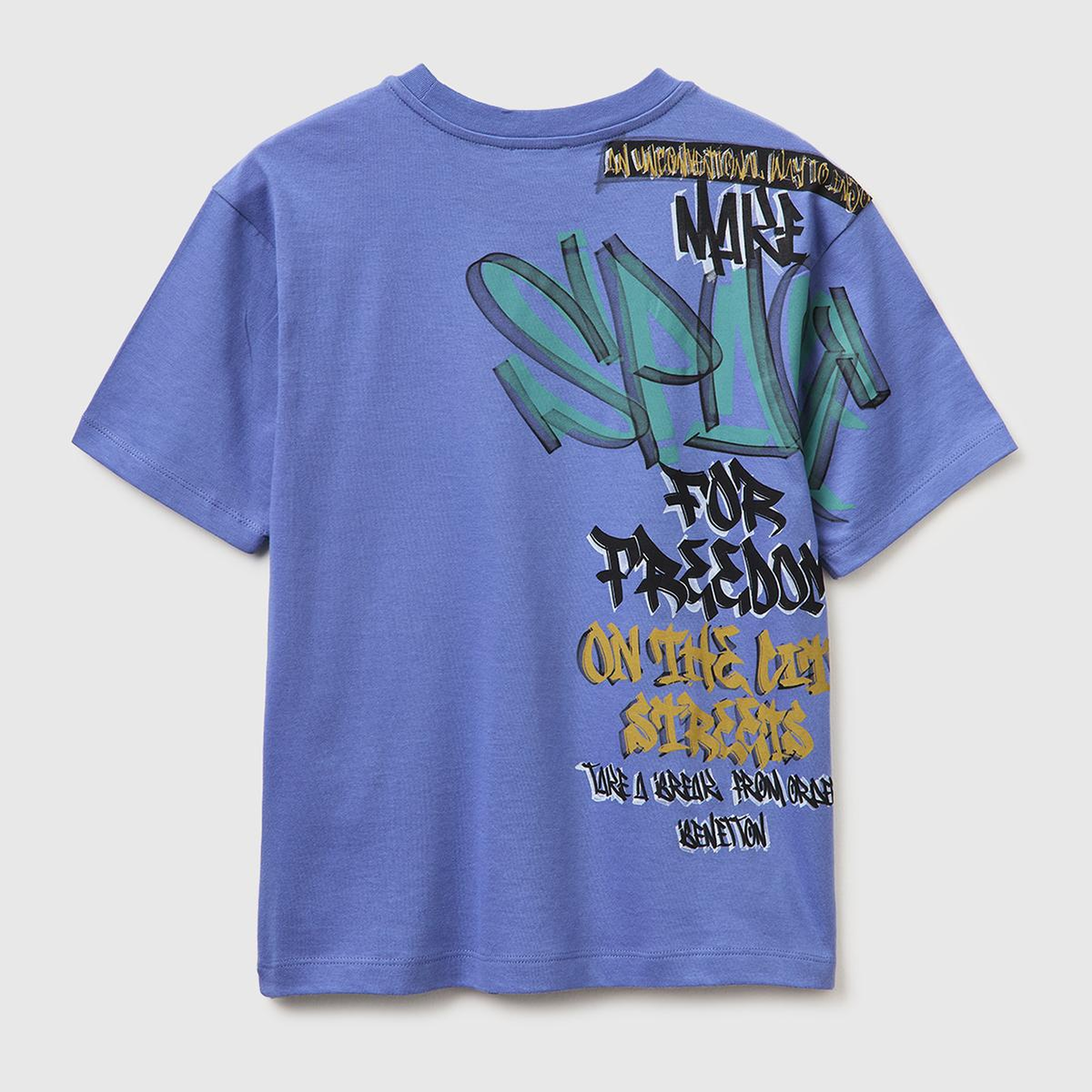 Erkek Çocuk Havacı Mavi Baskılı Bisiklet Yaka Kısa Kollu T-Shirt