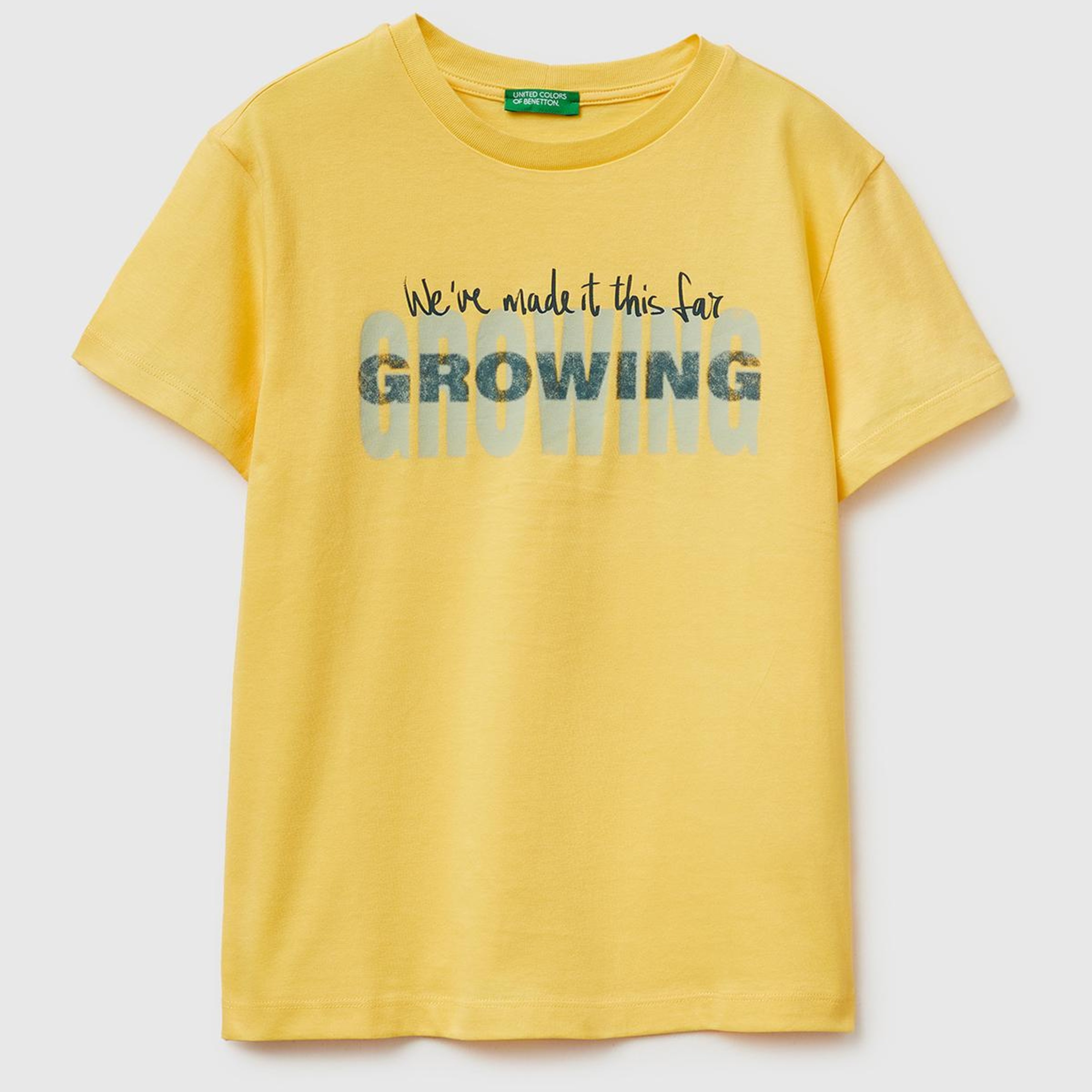 Erkek Çocuk Sarı Tema Baskılı Rahat Kalıp Bisiklet Yaka T-Shirt