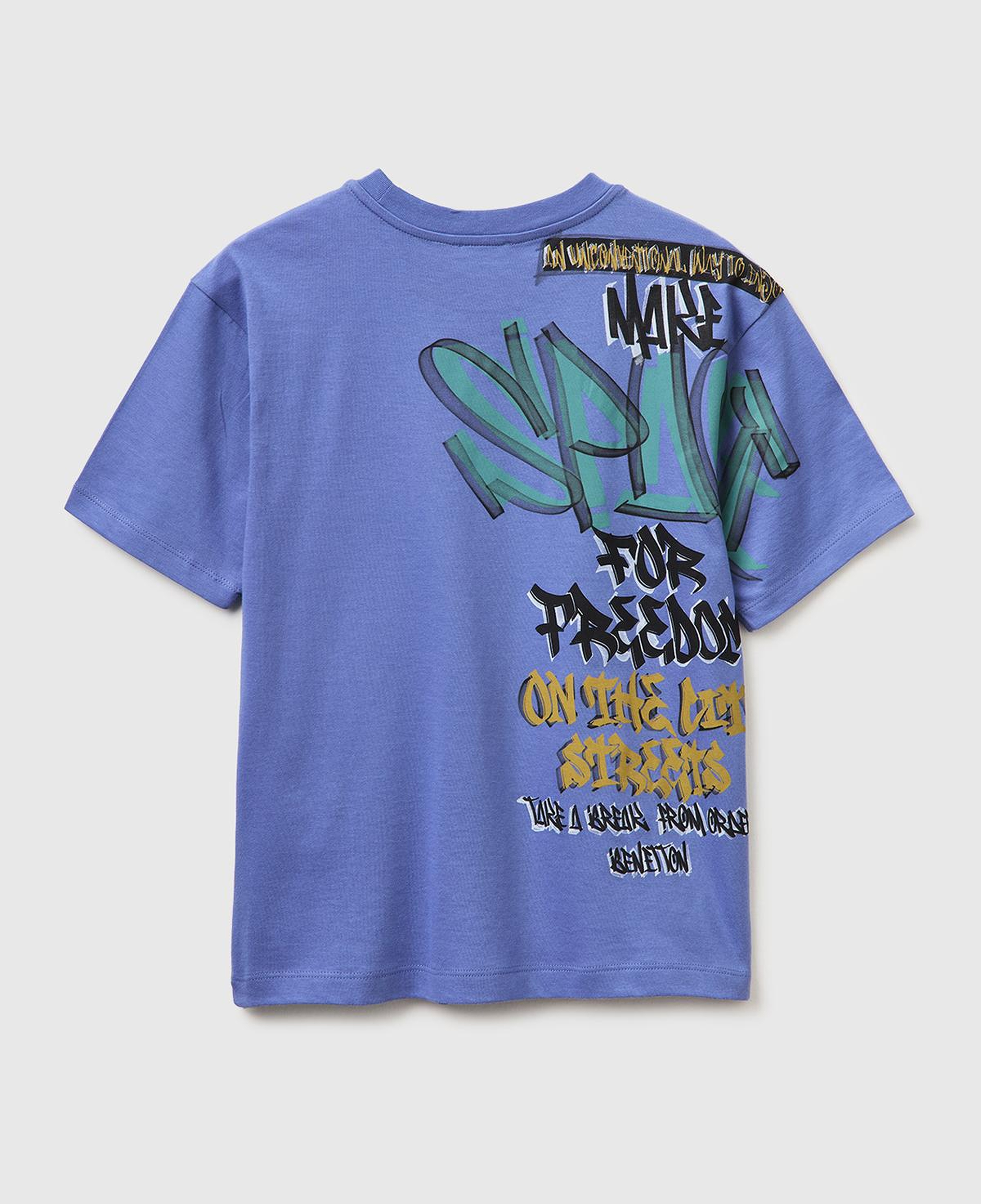 Erkek Çocuk Havacı Mavi Baskılı Bisiklet Yaka Kısa Kollu T-Shirt